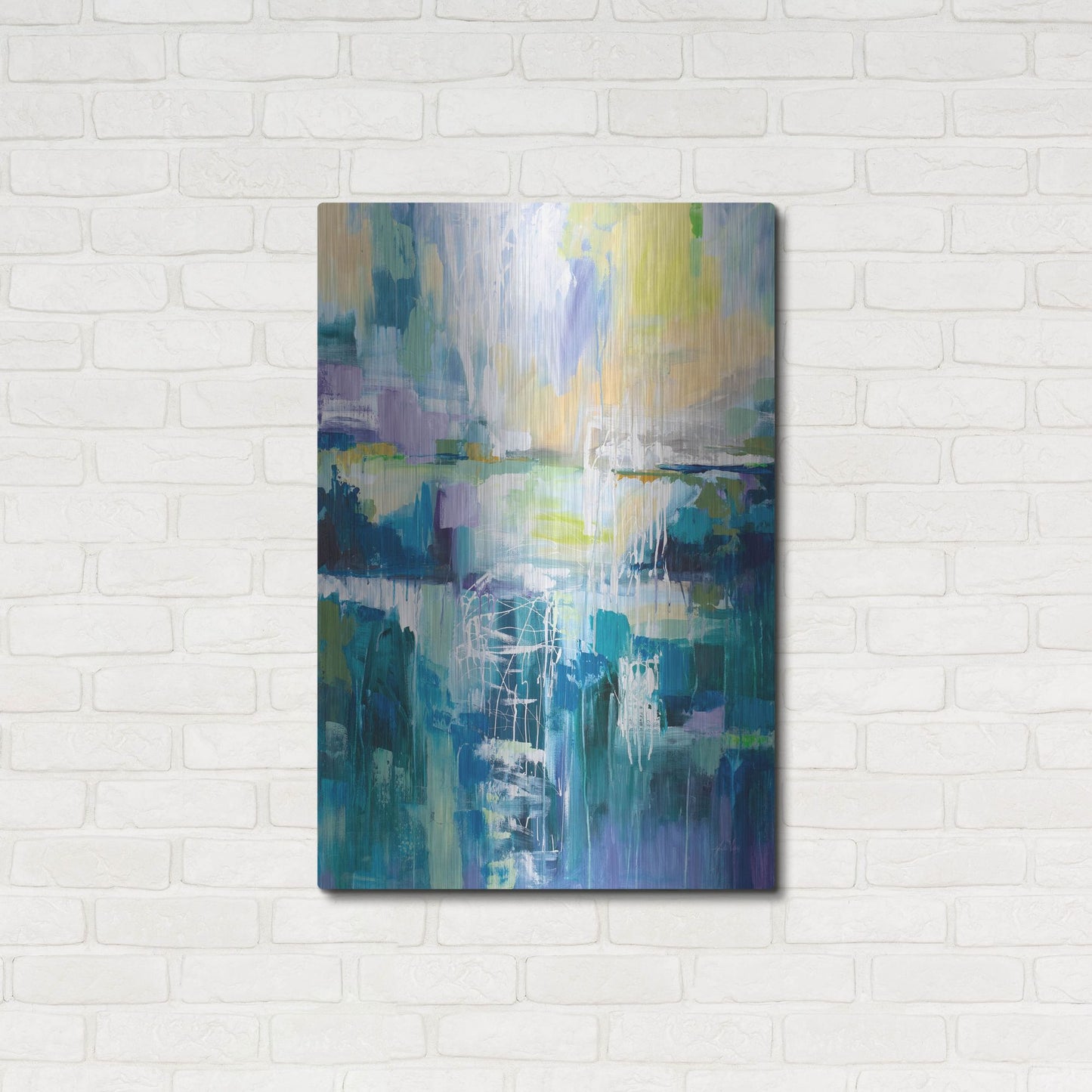 Luxe Metal Art 'Into the Water' by Jeanette Vertentes, Metal Wall Art,24x36