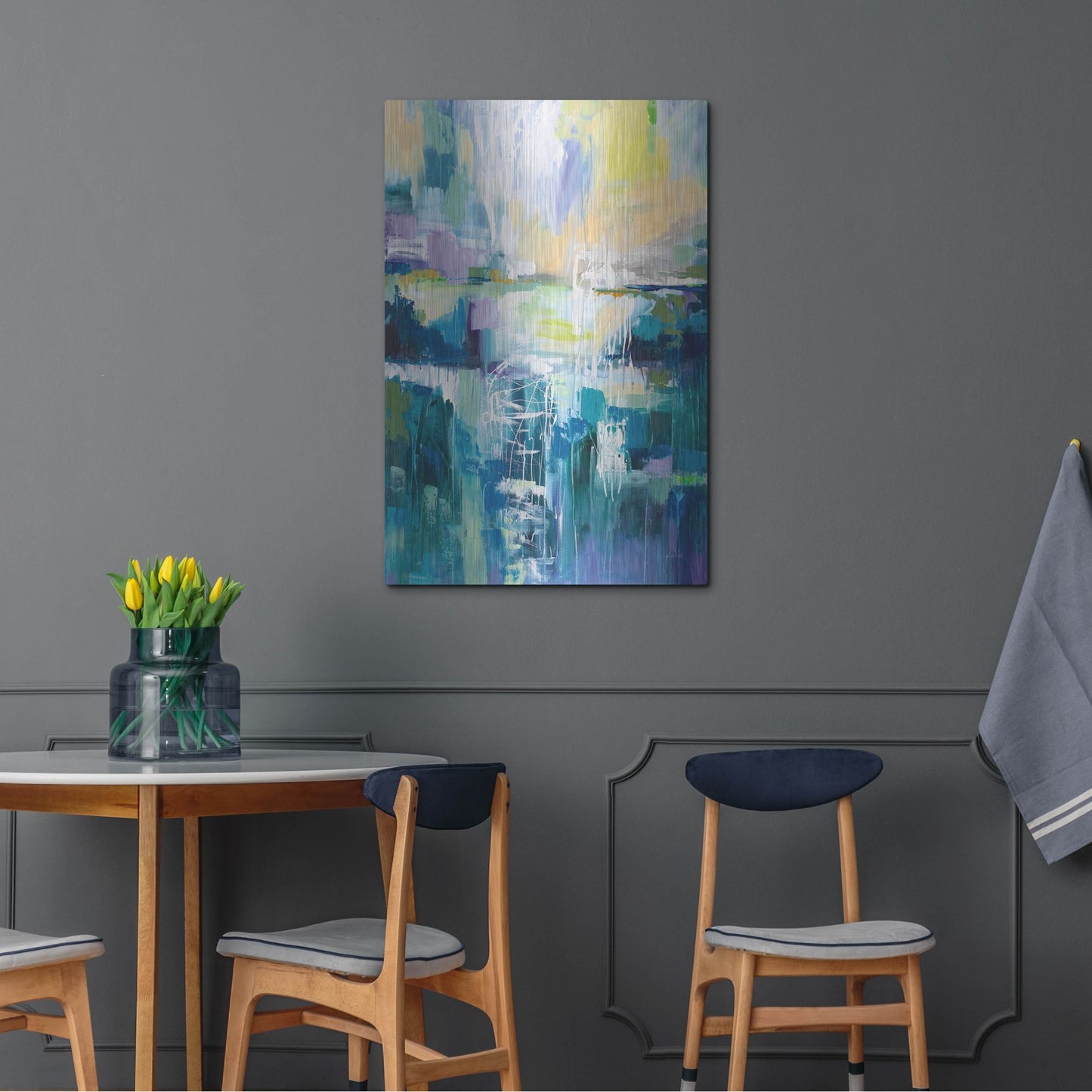 Luxe Metal Art 'Into the Water' by Jeanette Vertentes, Metal Wall Art,24x36