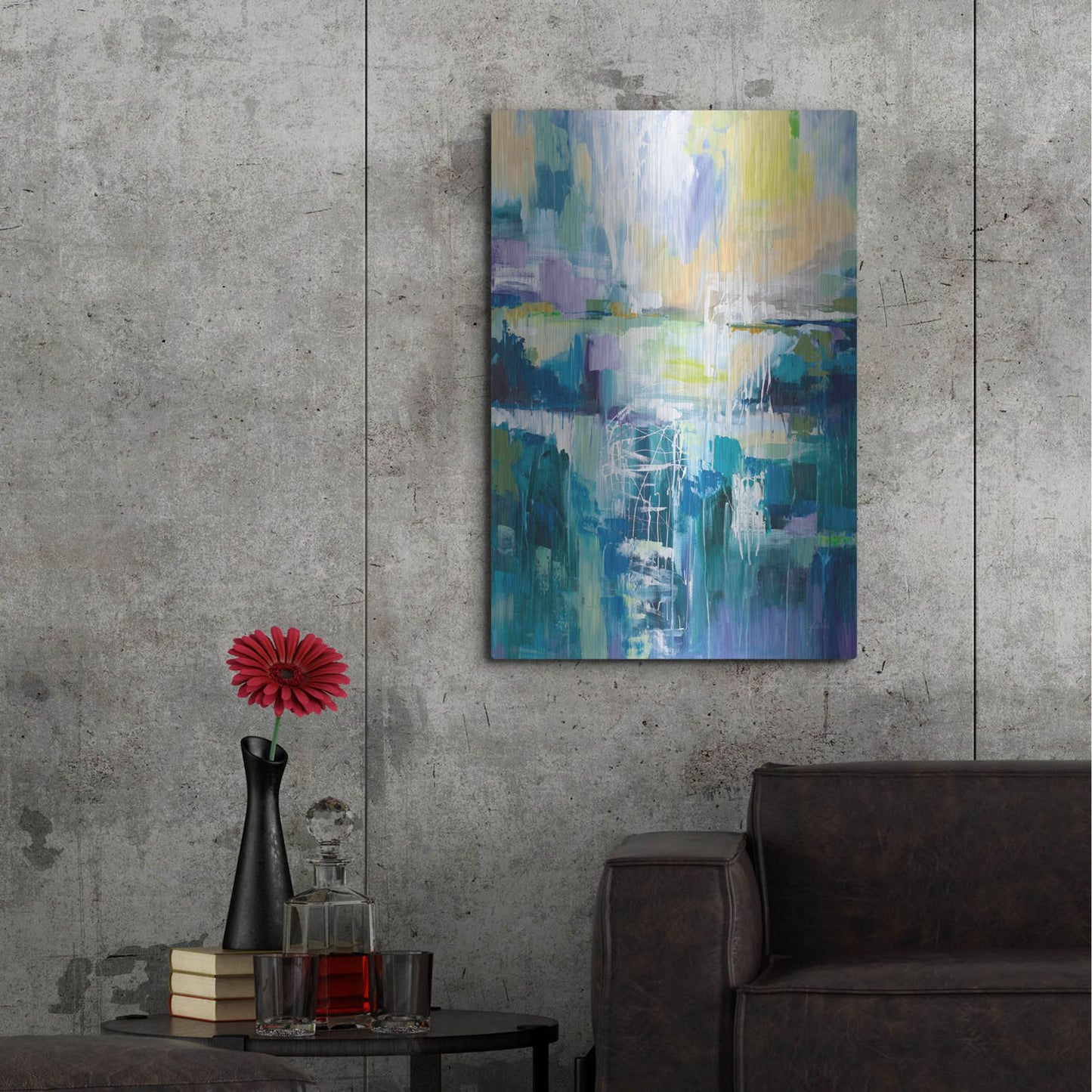 Luxe Metal Art 'Into the Water' by Jeanette Vertentes, Metal Wall Art,24x36