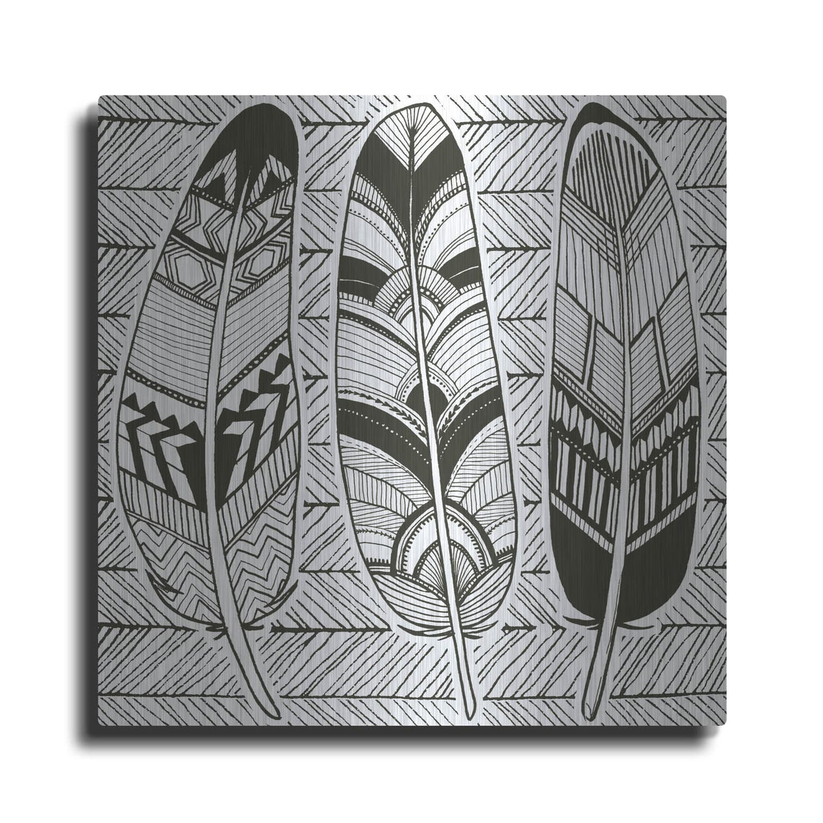 'Geo Feathers II Zentangle' by Sara Zieve Miller – Metal Wall Art