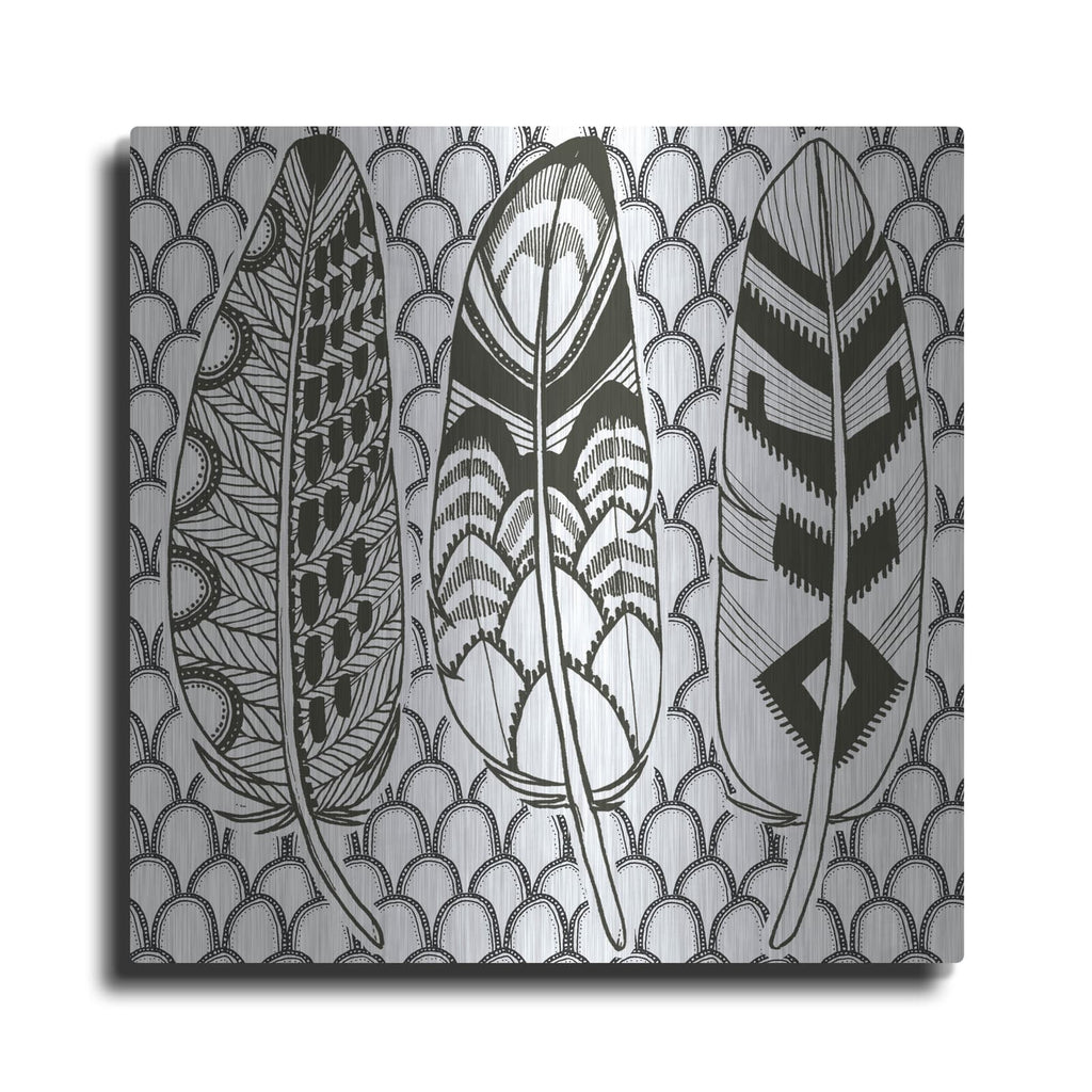 'Geo Feathers III Zentangle' by Sara Zieve Miller – Metal Wall Art