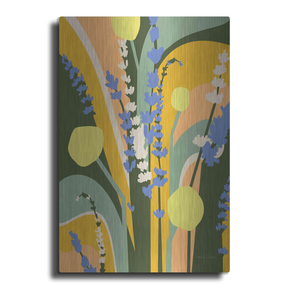 'Lavender and Craspedia' by Megan Gallagher – Metal Wall Art