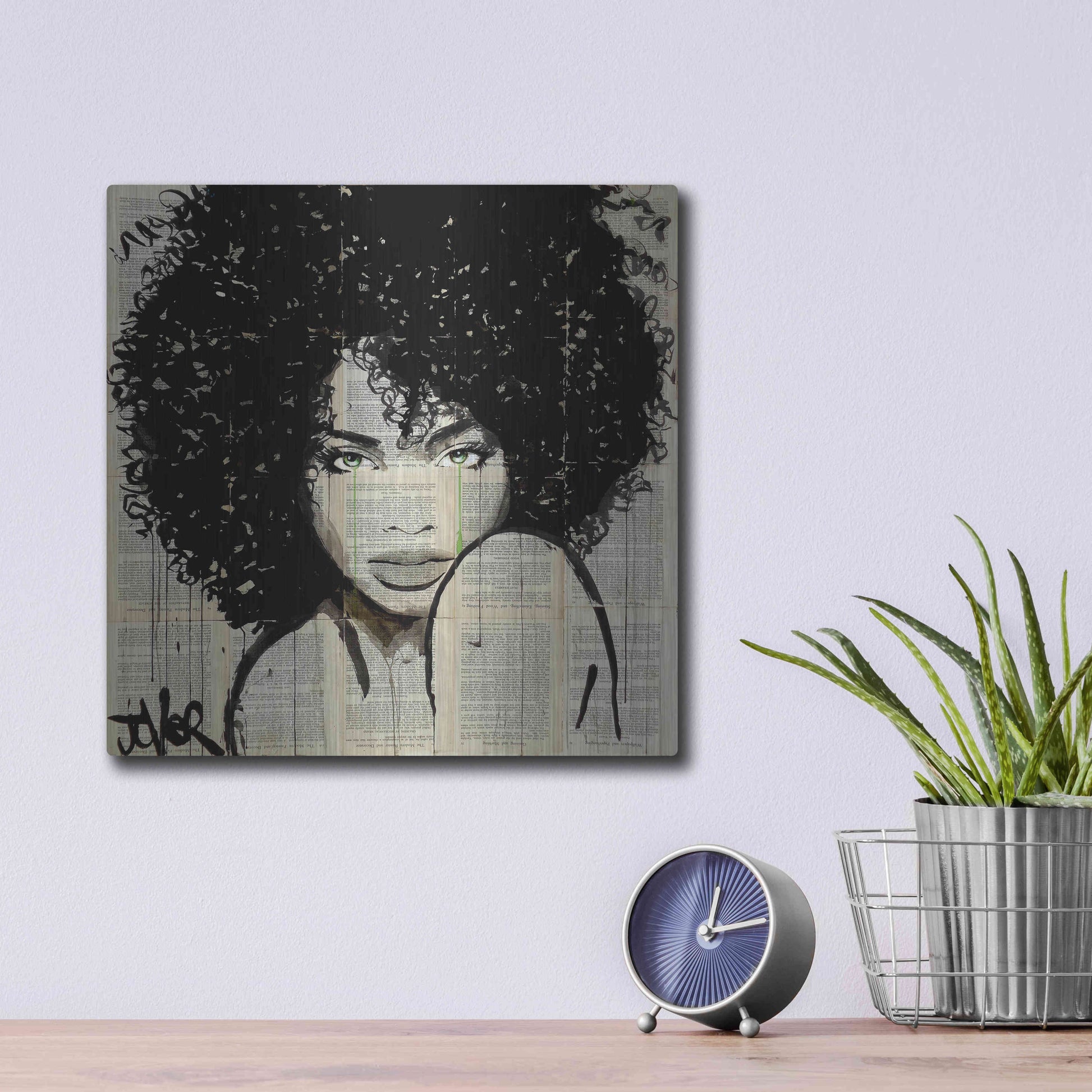 Luxe Metal Art 'Angel' by Loui Jover, Metal Wall Art,12x12