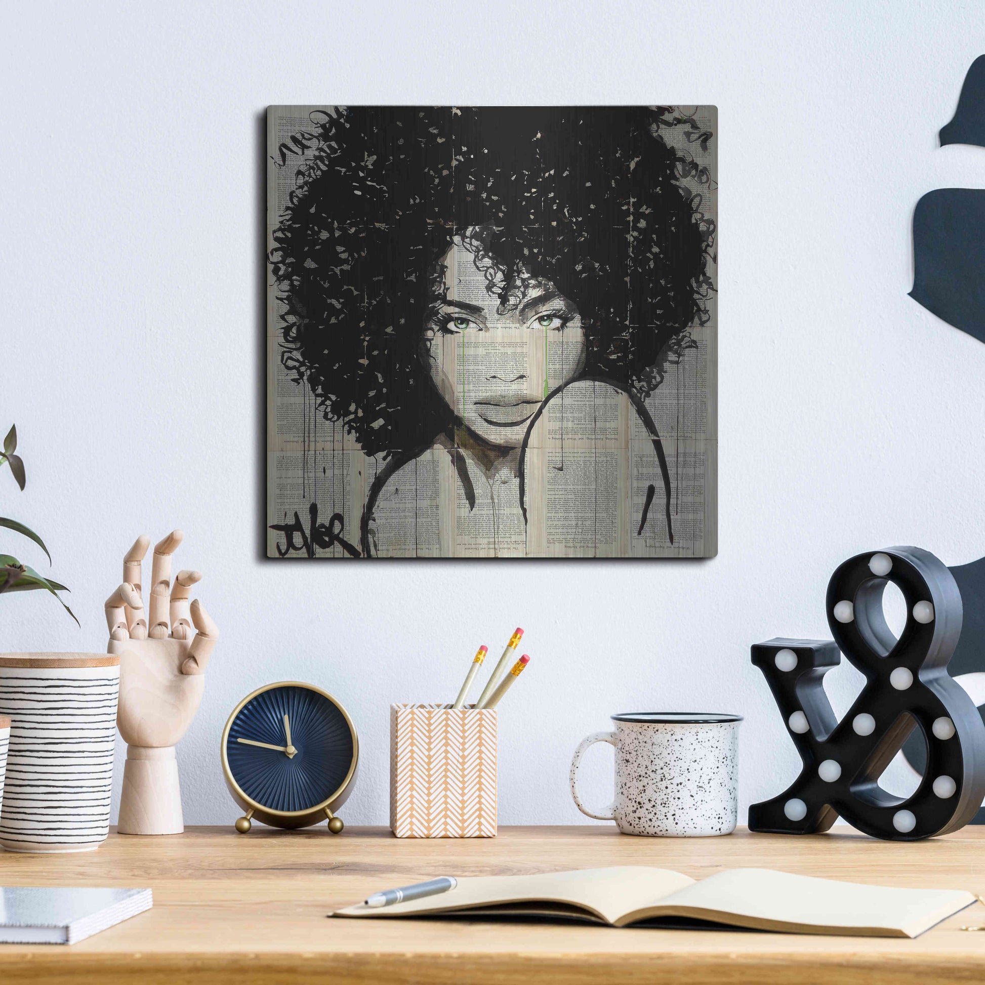 Luxe Metal Art 'Angel' by Loui Jover, Metal Wall Art,12x12