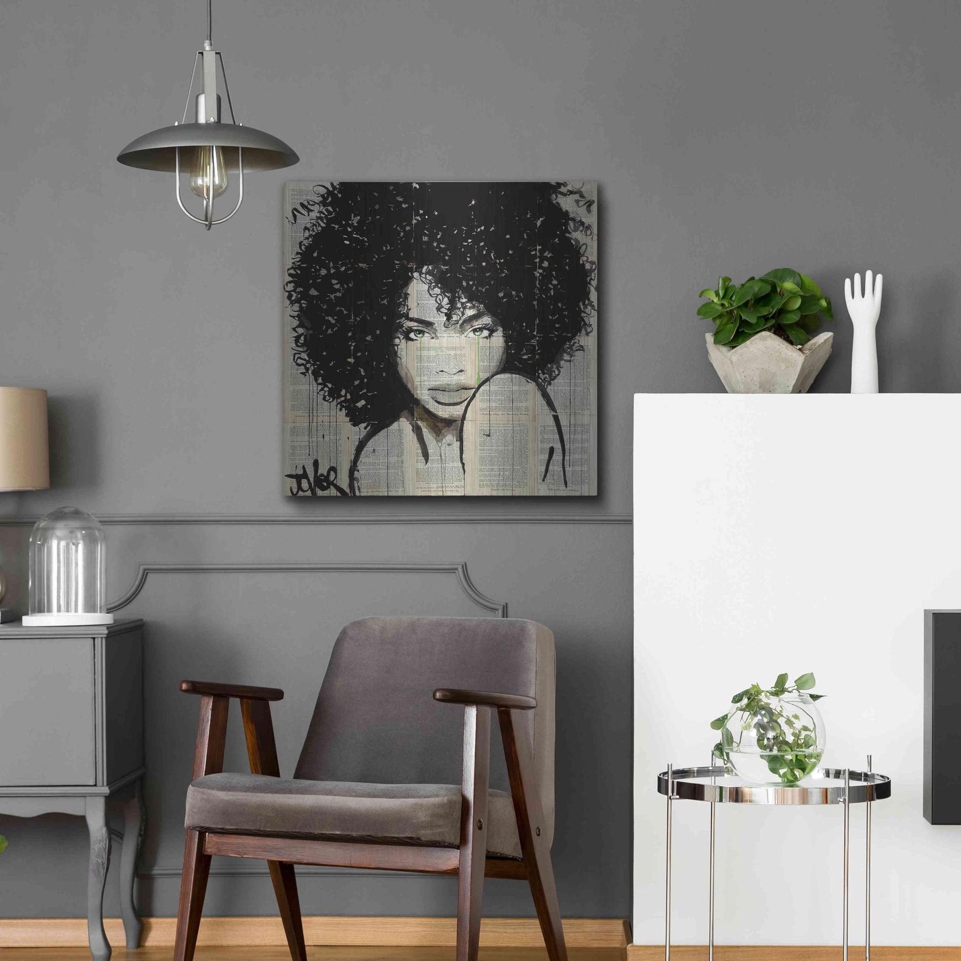 Luxe Metal Art 'Angel' by Loui Jover, Metal Wall Art,24x24