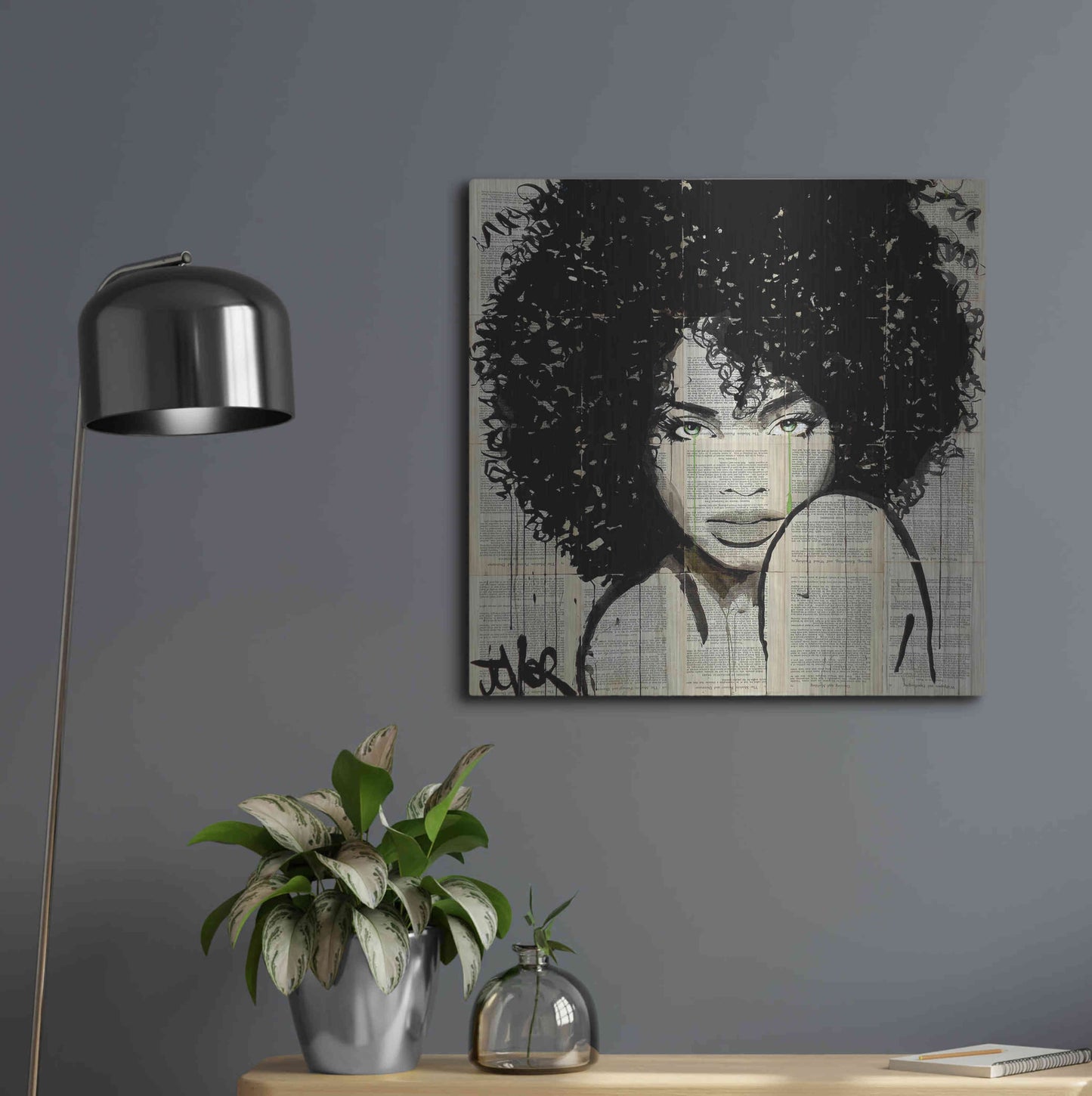 Luxe Metal Art 'Angel' by Loui Jover, Metal Wall Art,24x24