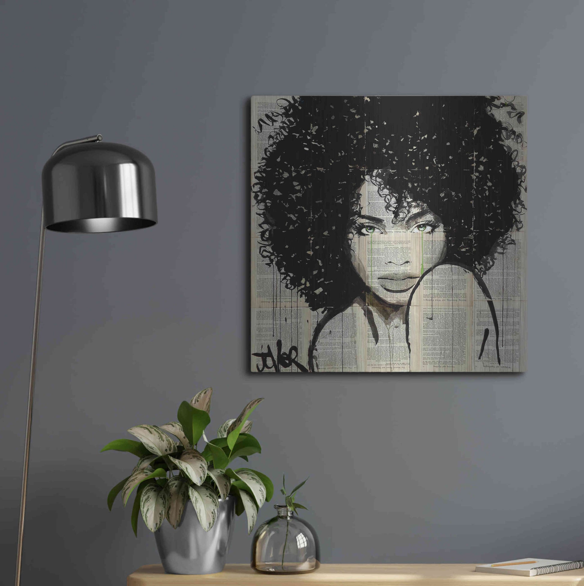 Luxe Metal Art 'Angel' by Loui Jover, Metal Wall Art,24x24