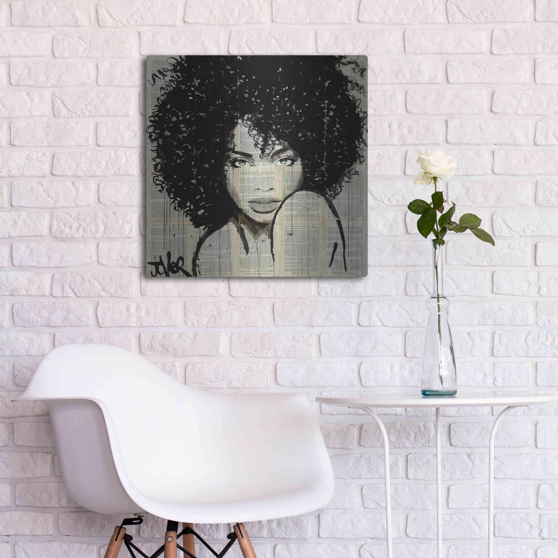 Luxe Metal Art 'Angel' by Loui Jover, Metal Wall Art,24x24