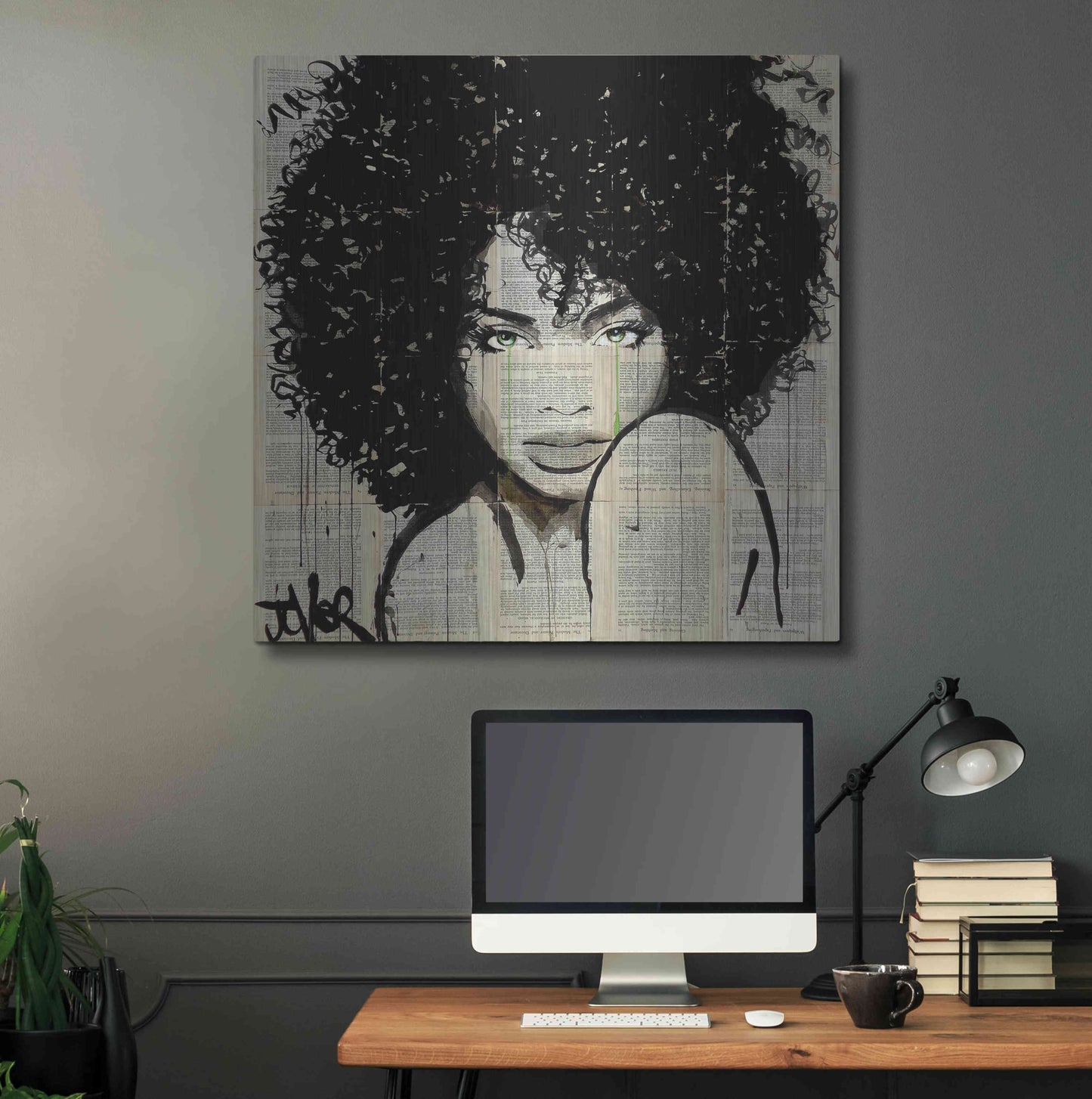 Luxe Metal Art 'Angel' by Loui Jover, Metal Wall Art,36x36