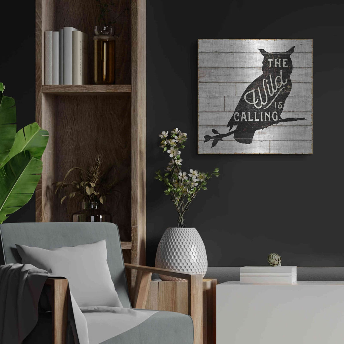 'Lake Lodge III' by Sue Schlabach – Metal Wall Art, 24x24 room view