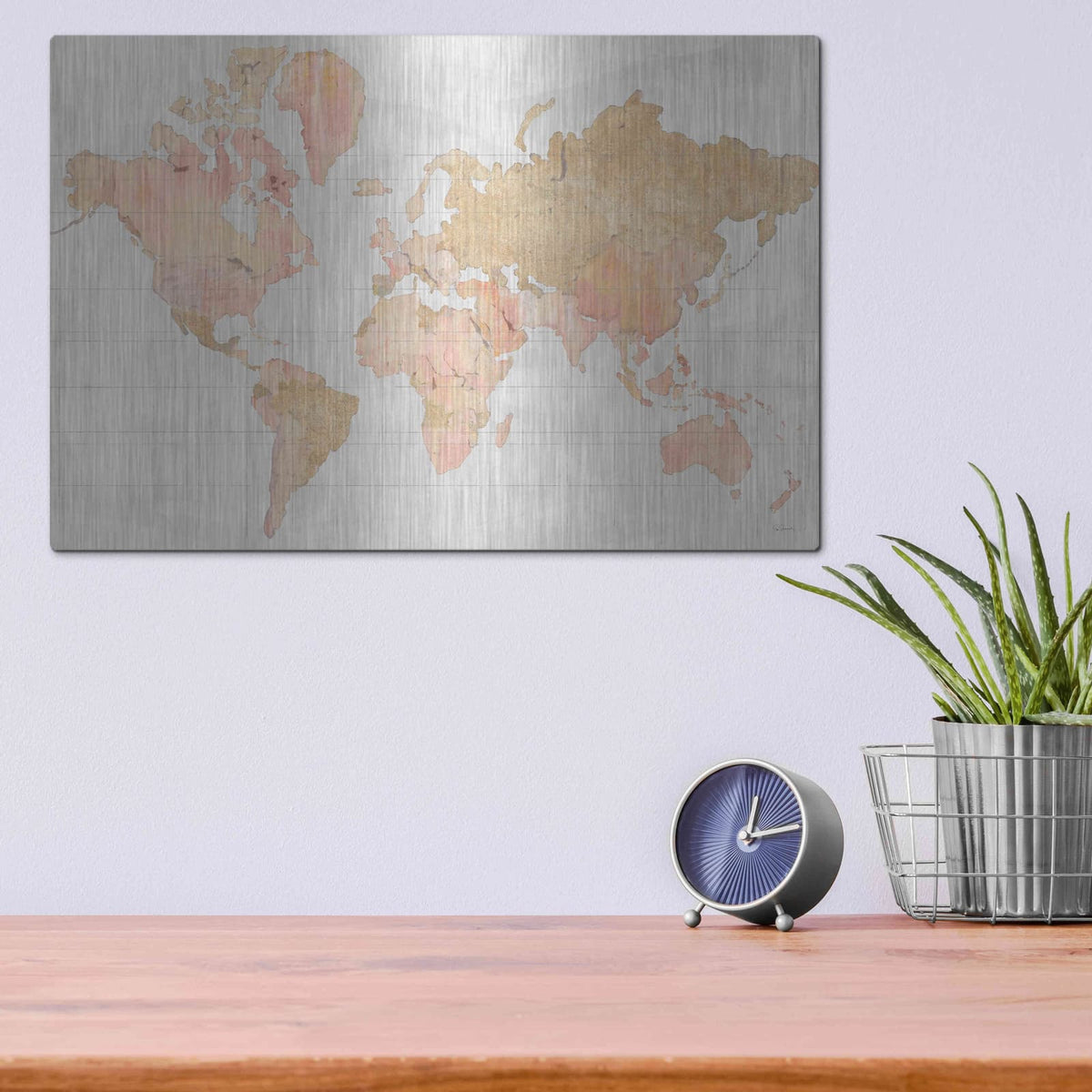 'Across the World Champagne' by Sue Schlabach – Metal Wall Art, 16x12 room view