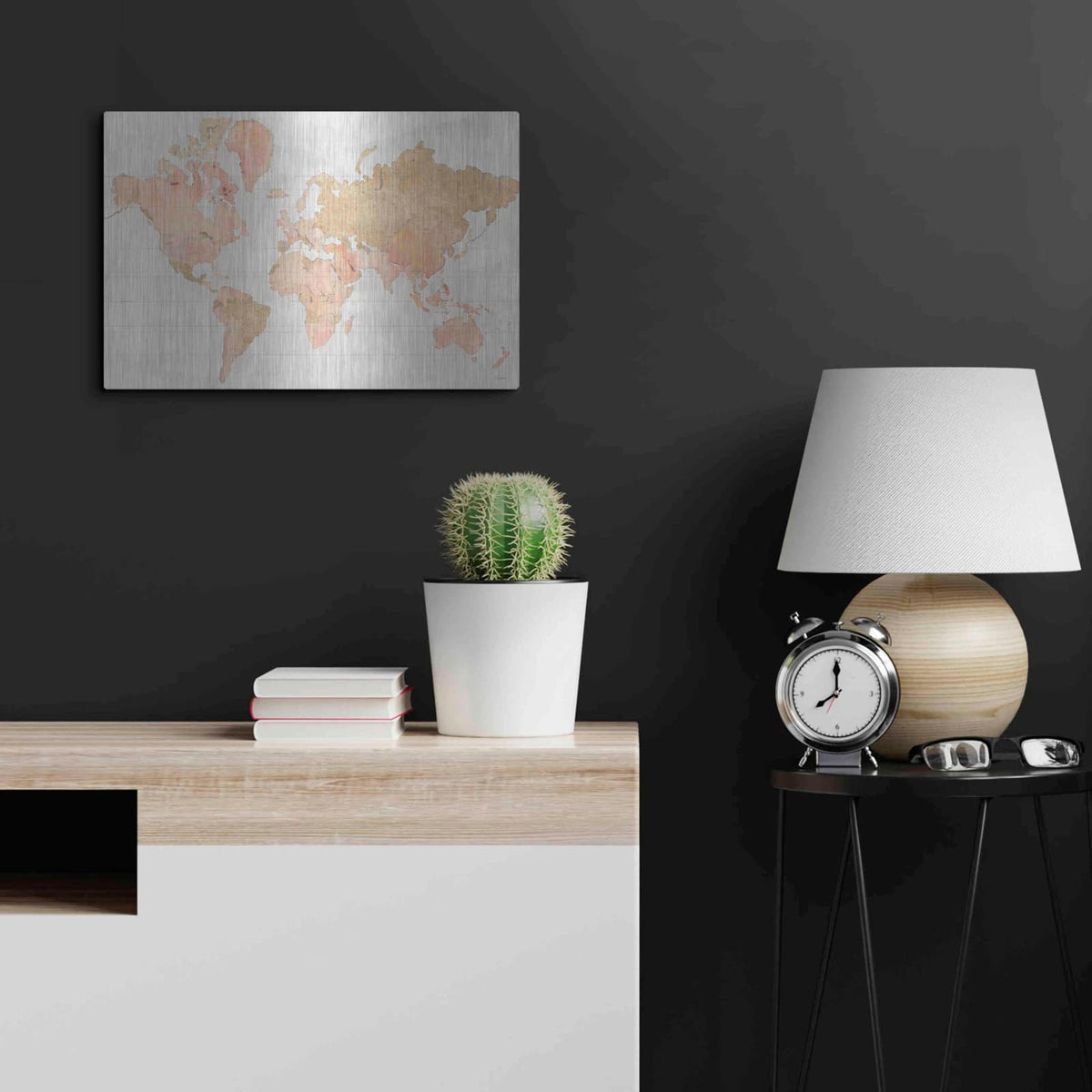 'Across the World Champagne' by Sue Schlabach – Metal Wall Art, 24x16 room view