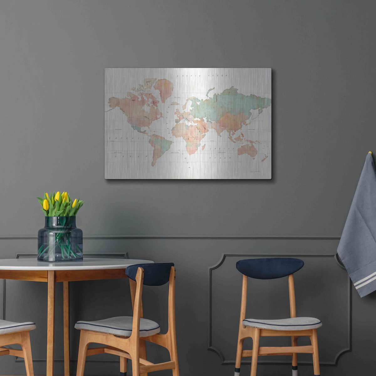 'Across the World II' by Sue Schlabach – Metal Wall Art, 36x24 room view
