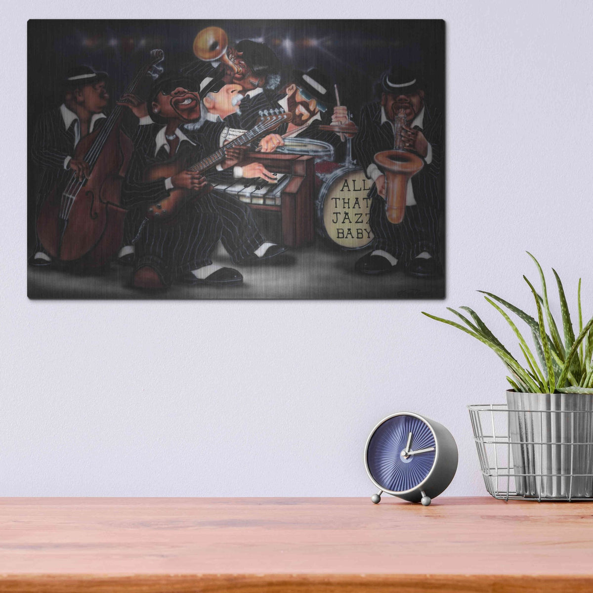Luxe Metal Art 'All That Jazz' by Leonard Jones, Metal Wall Art,16x12