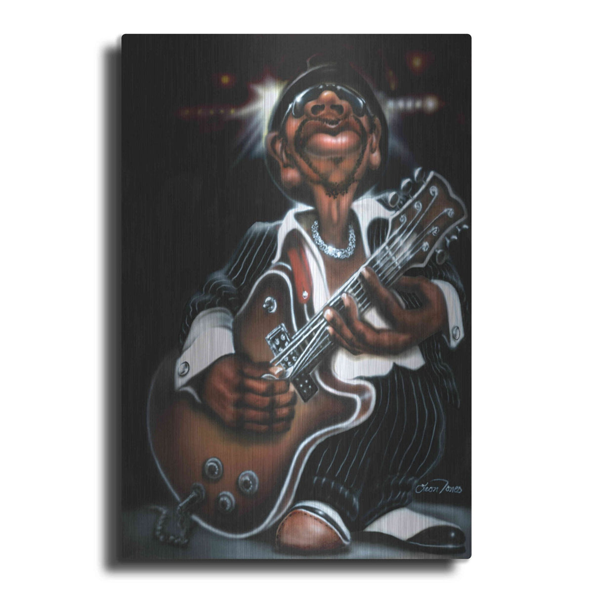 Luxe Metal Art 'Jazzman Cool' by Leonard Jones, Metal Wall Art