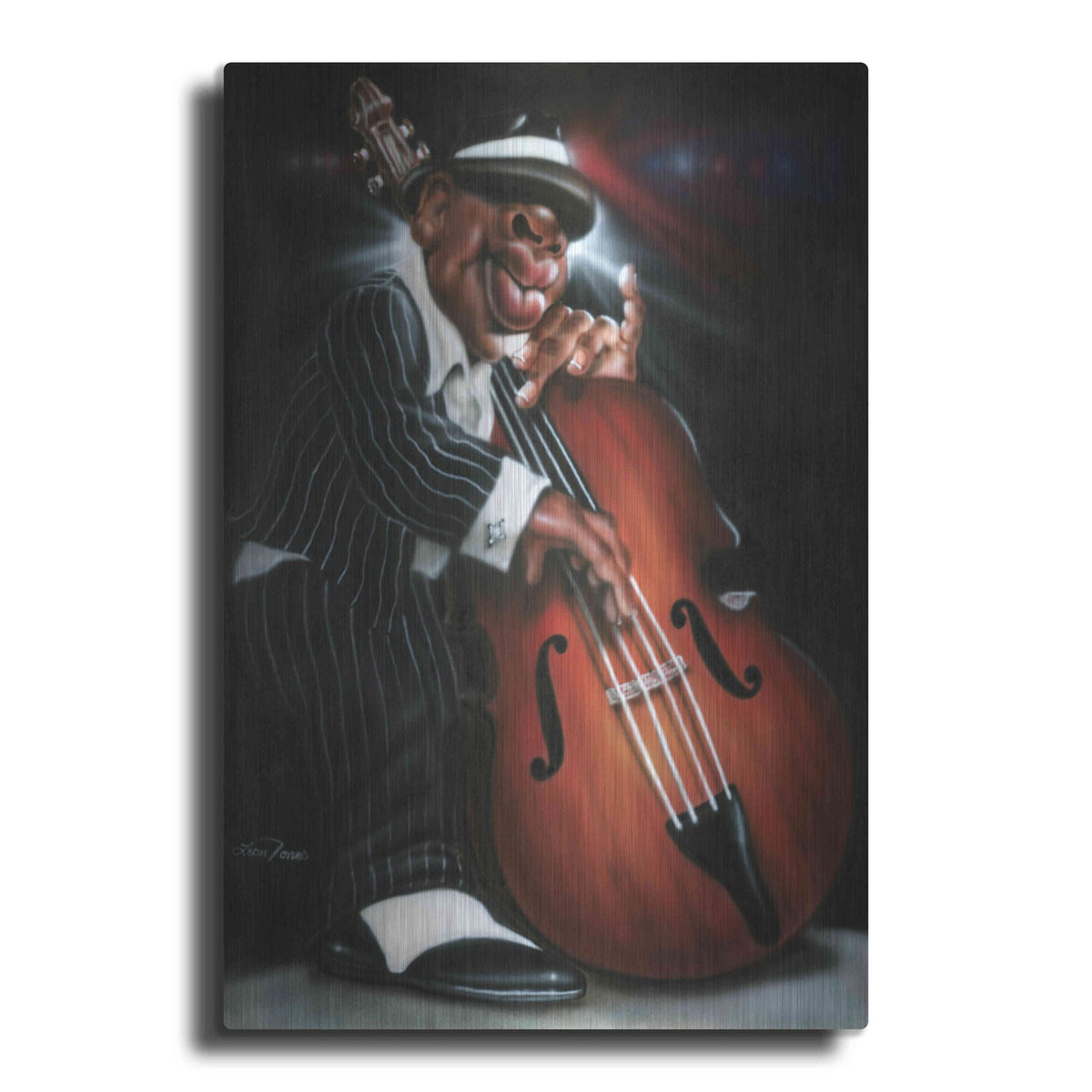 Luxe Metal Art 'Jazzman D' by Leonard Jones, Metal Wall Art