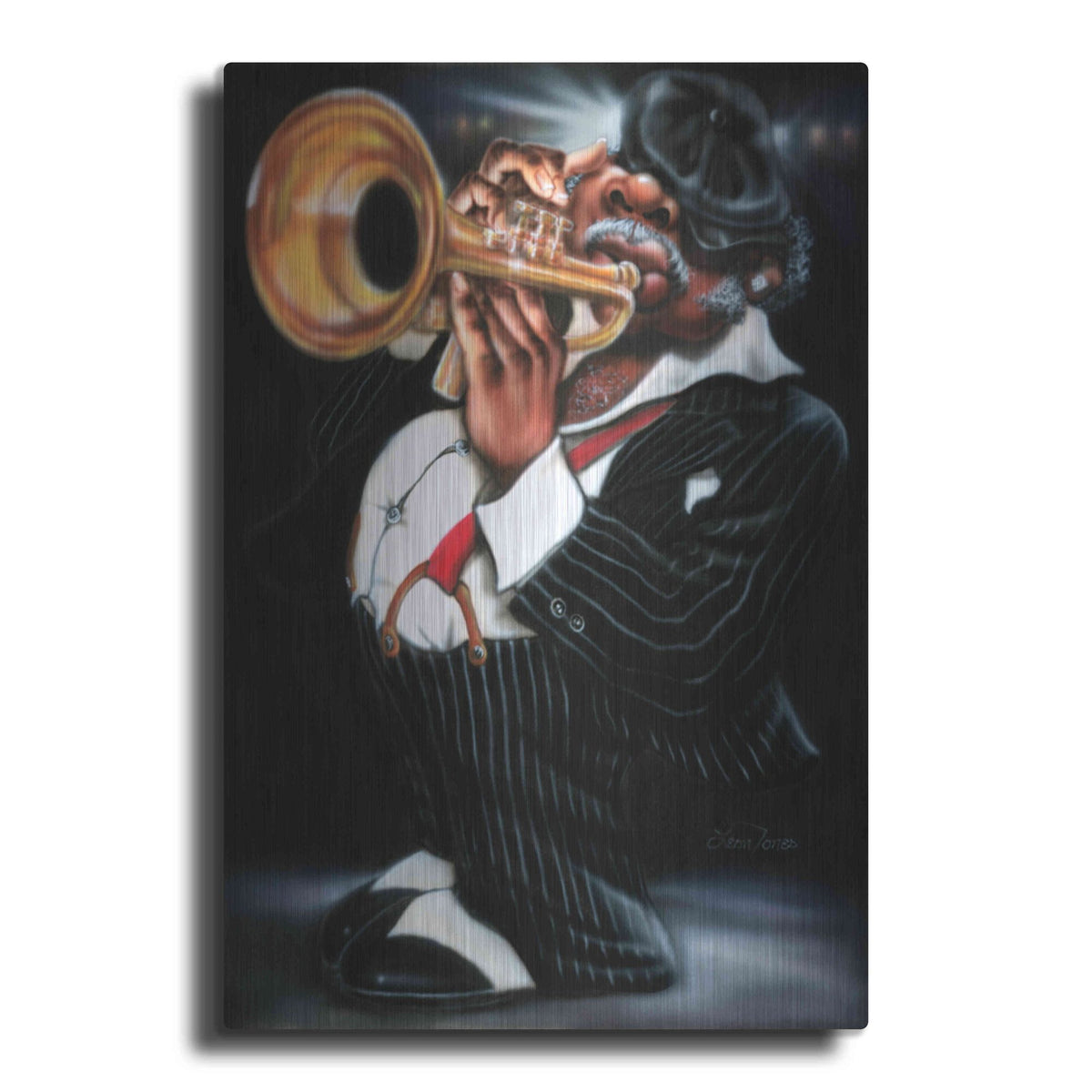 Luxe Metal Art 'Jazzman Papa Joe' by Leonard Jones, Metal Wall Art