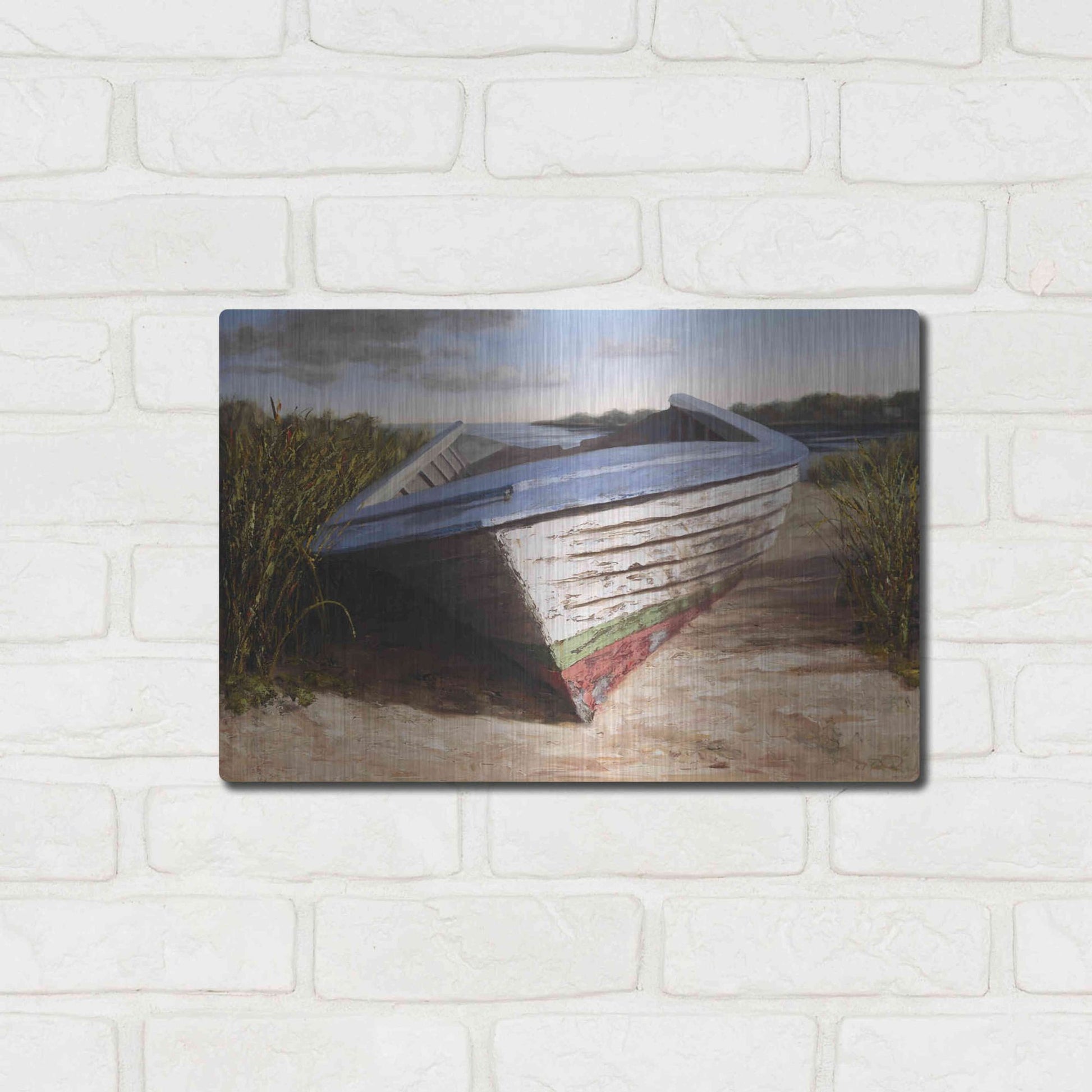 Luxe Metal Art 'Montauk Skiff' by Karl Soderlund, Metal Wall Art,16x12