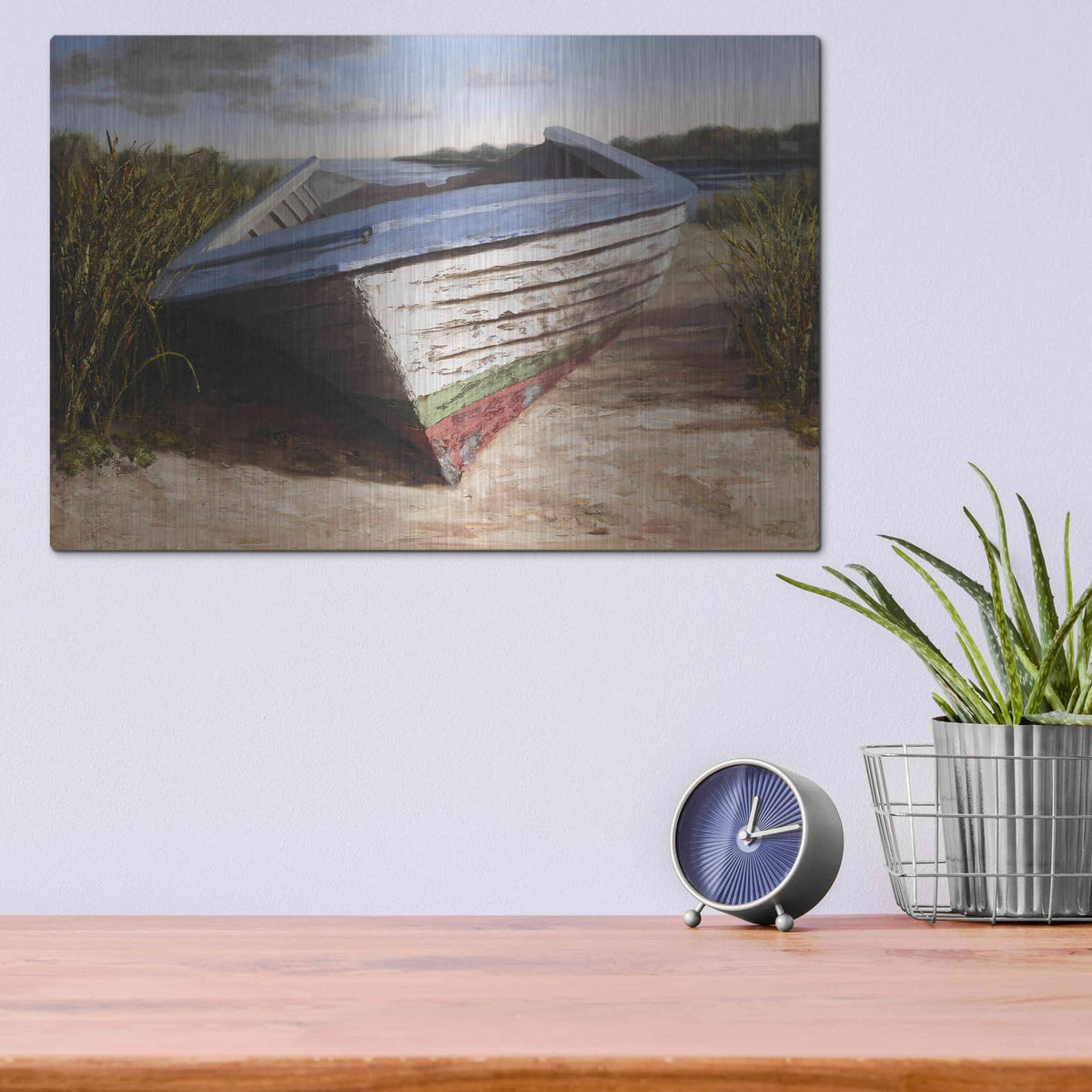 'Montauk Skiff' by Karl Soderlund – Metal Wall Art, 16x12 room view