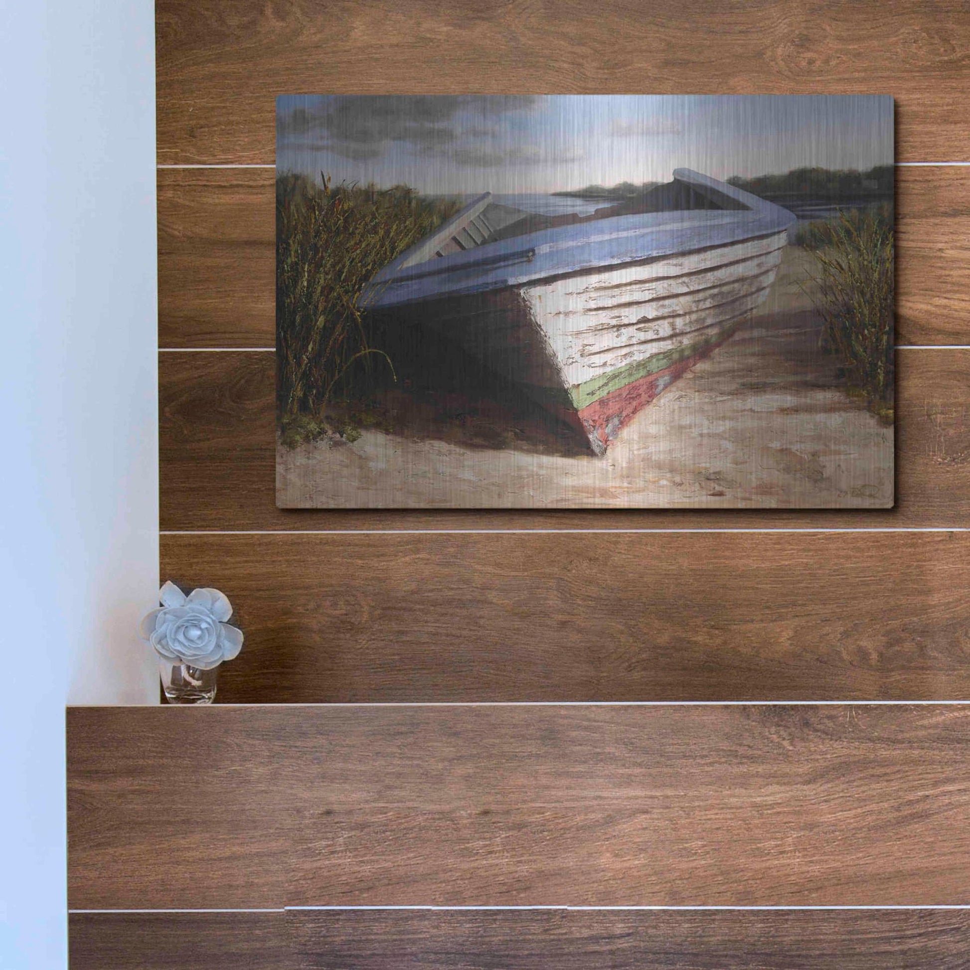 Luxe Metal Art 'Montauk Skiff' by Karl Soderlund, Metal Wall Art,16x12