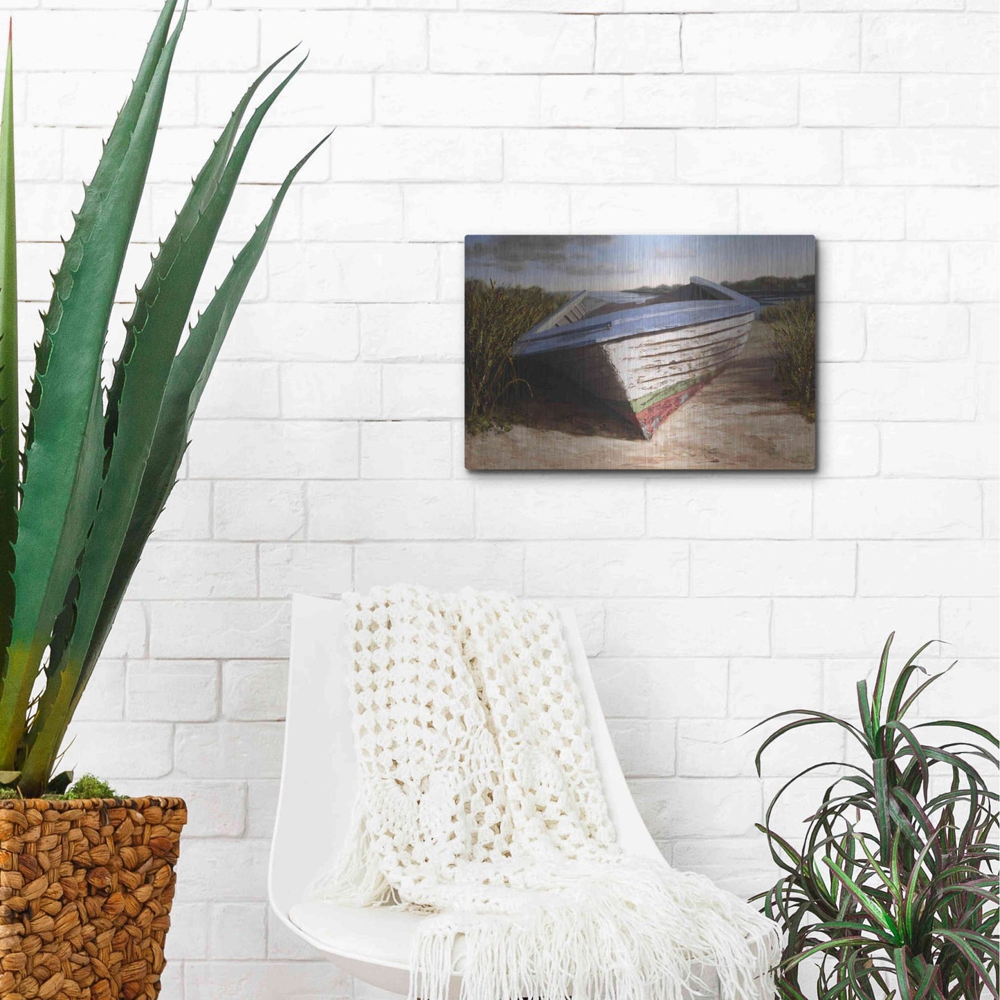 Luxe Metal Art 'Montauk Skiff' by Karl Soderlund, Metal Wall Art,16x12