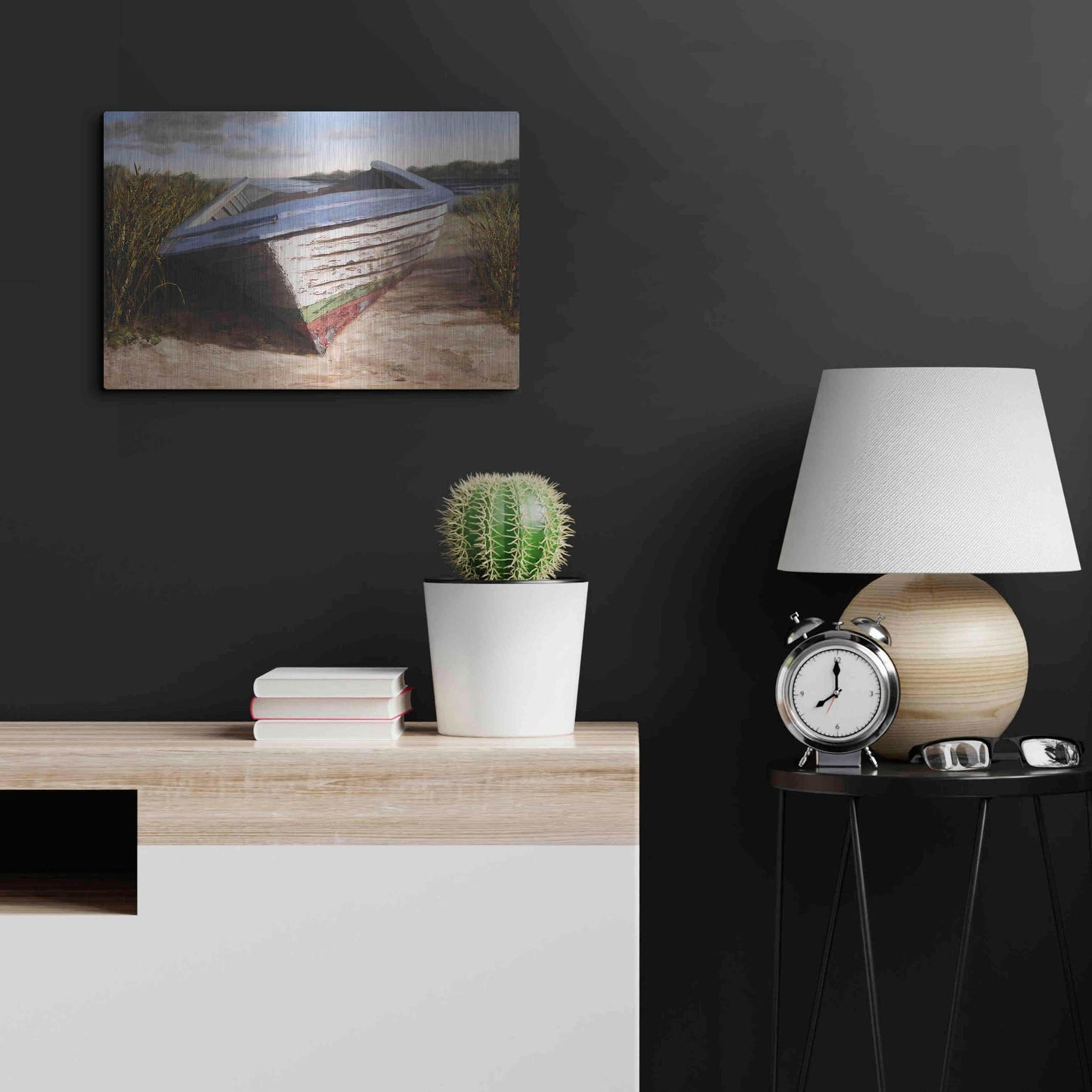 Luxe Metal Art 'Montauk Skiff' by Karl Soderlund, Metal Wall Art,24x16