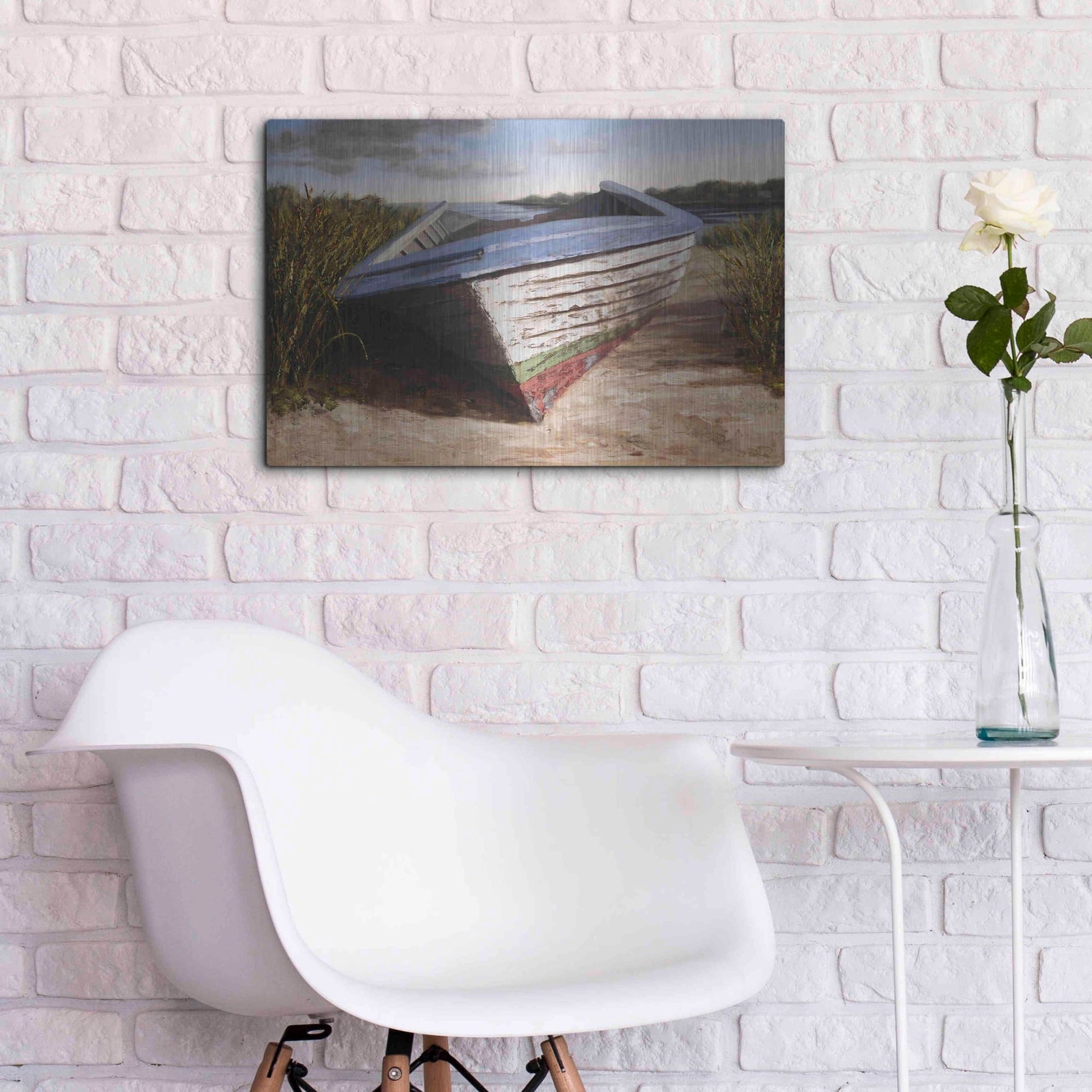 Luxe Metal Art 'Montauk Skiff' by Karl Soderlund, Metal Wall Art,24x16