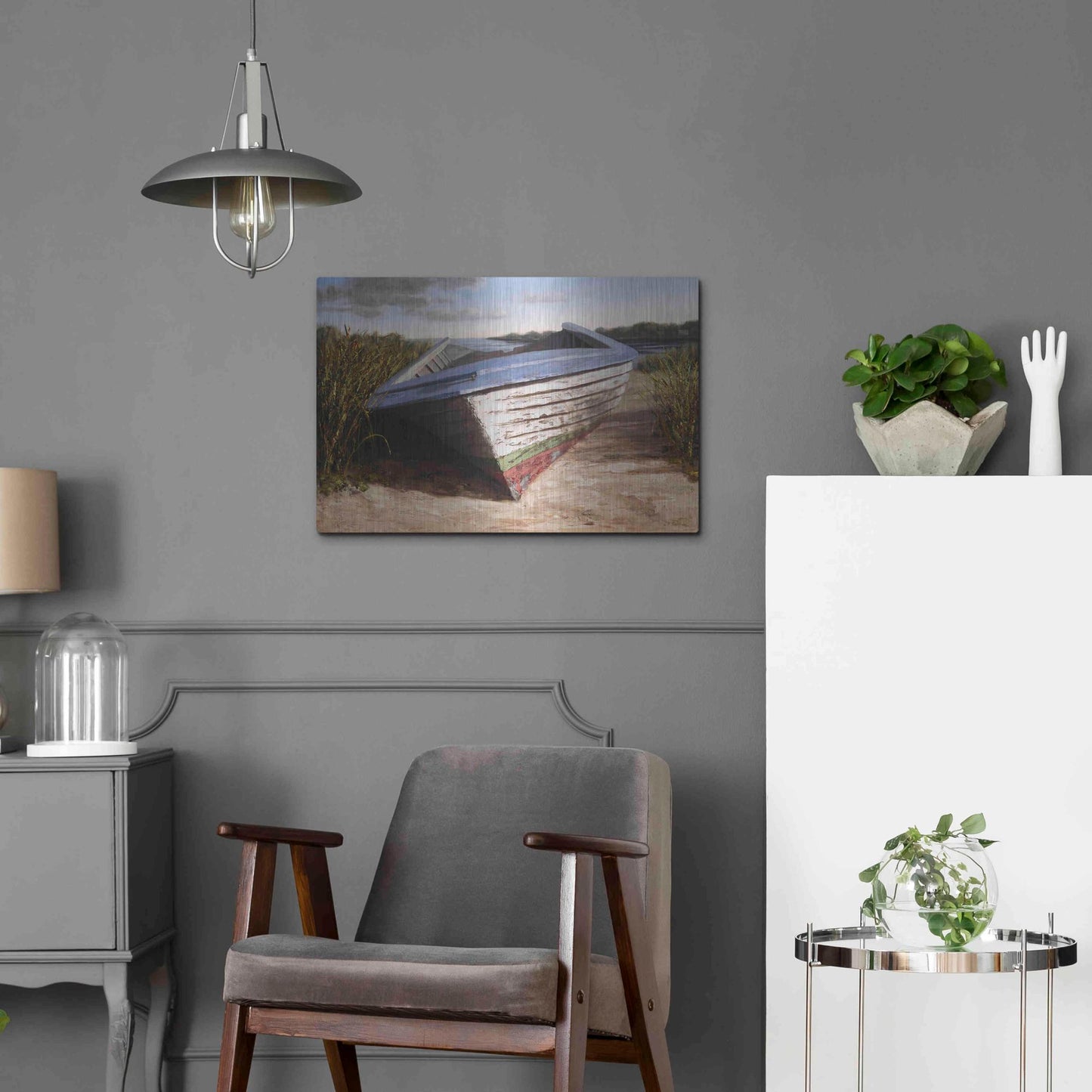 Luxe Metal Art 'Montauk Skiff' by Karl Soderlund, Metal Wall Art,24x16