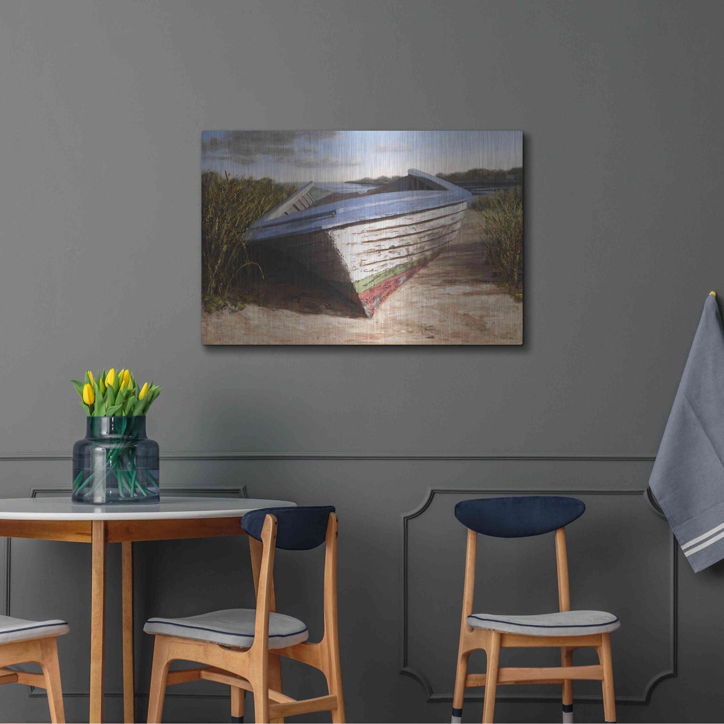 Luxe Metal Art 'Montauk Skiff' by Karl Soderlund, Metal Wall Art,36x24