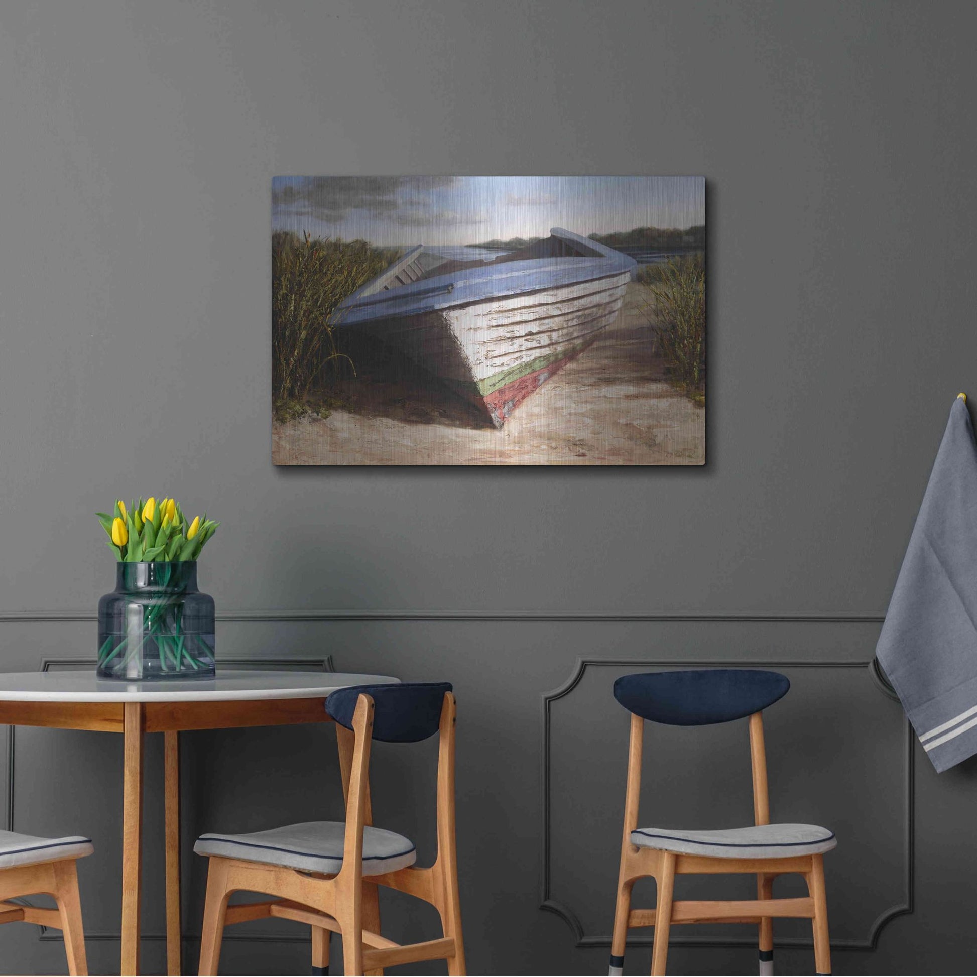 Luxe Metal Art 'Montauk Skiff' by Karl Soderlund, Metal Wall Art,36x24
