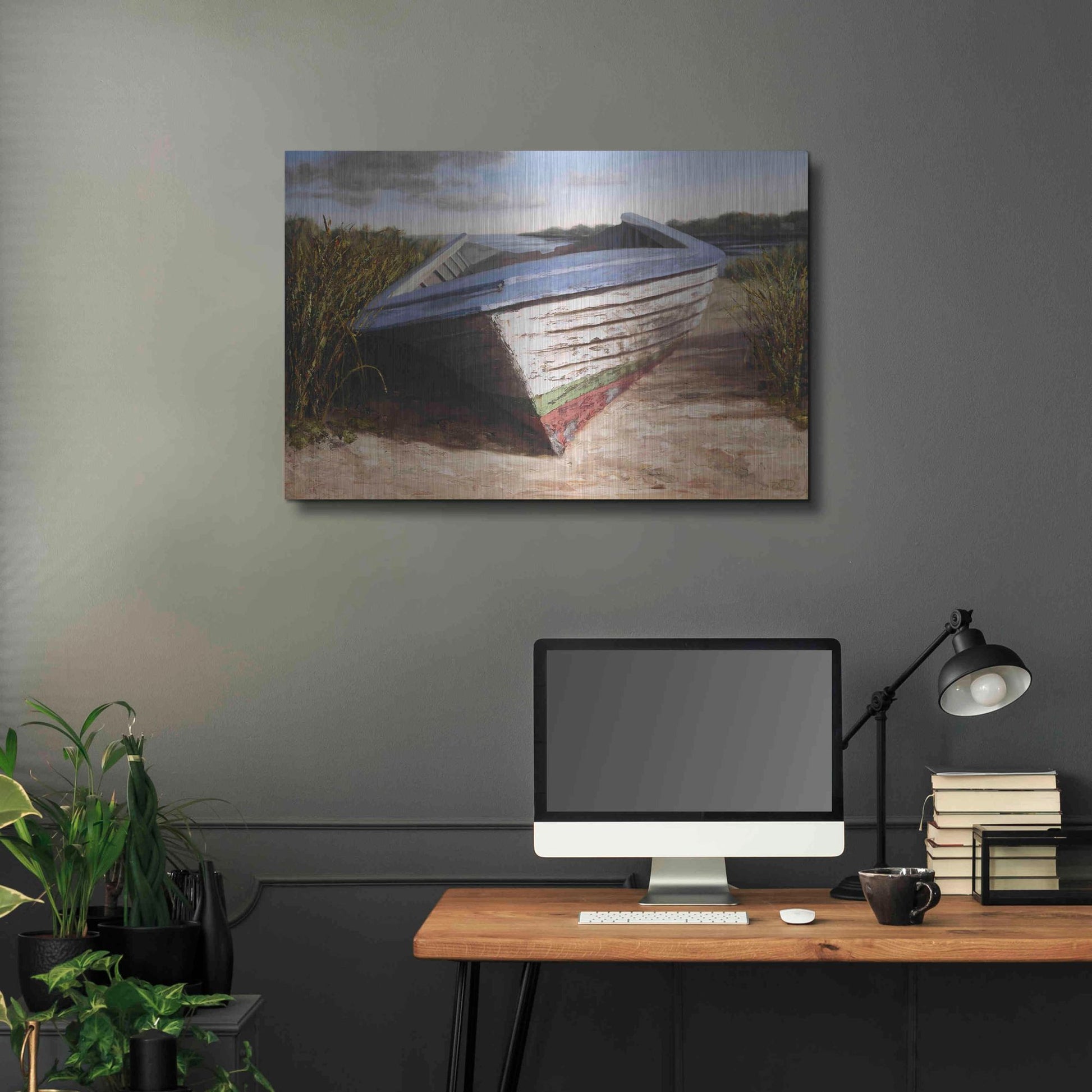 Luxe Metal Art 'Montauk Skiff' by Karl Soderlund, Metal Wall Art,36x24