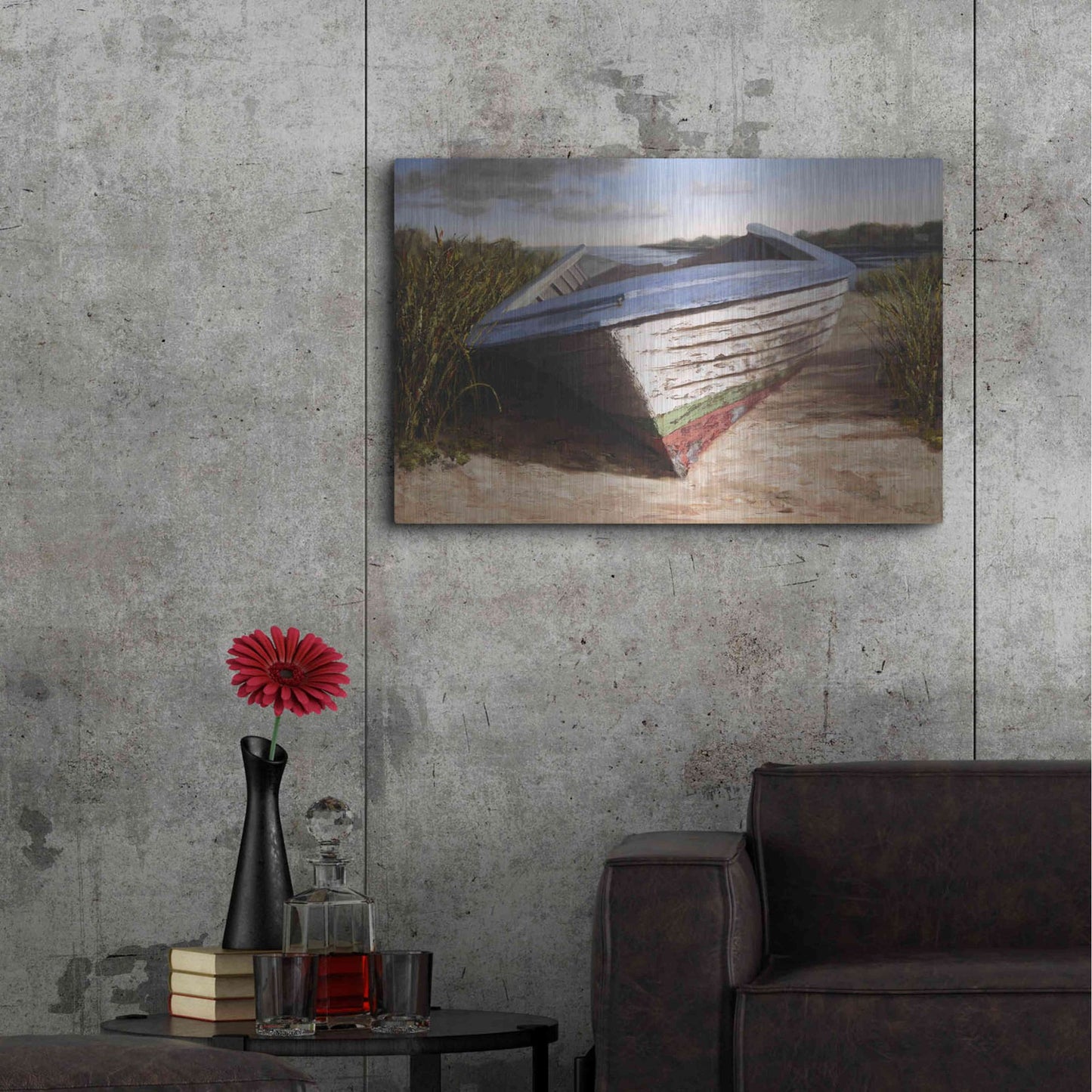 Luxe Metal Art 'Montauk Skiff' by Karl Soderlund, Metal Wall Art,36x24