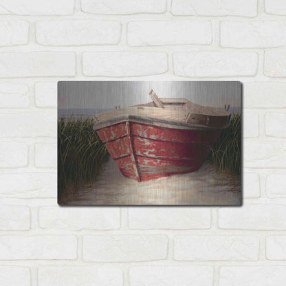 Luxe Metal Art 'Red Boat' by Karl Soderlund, Metal Wall Art,16x12