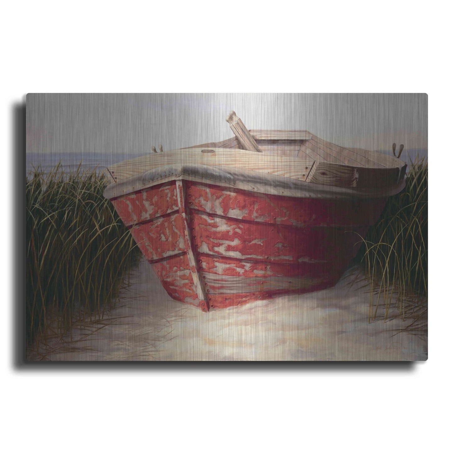 Luxe Metal Art 'Red Boat' by Karl Soderlund, Metal Wall Art