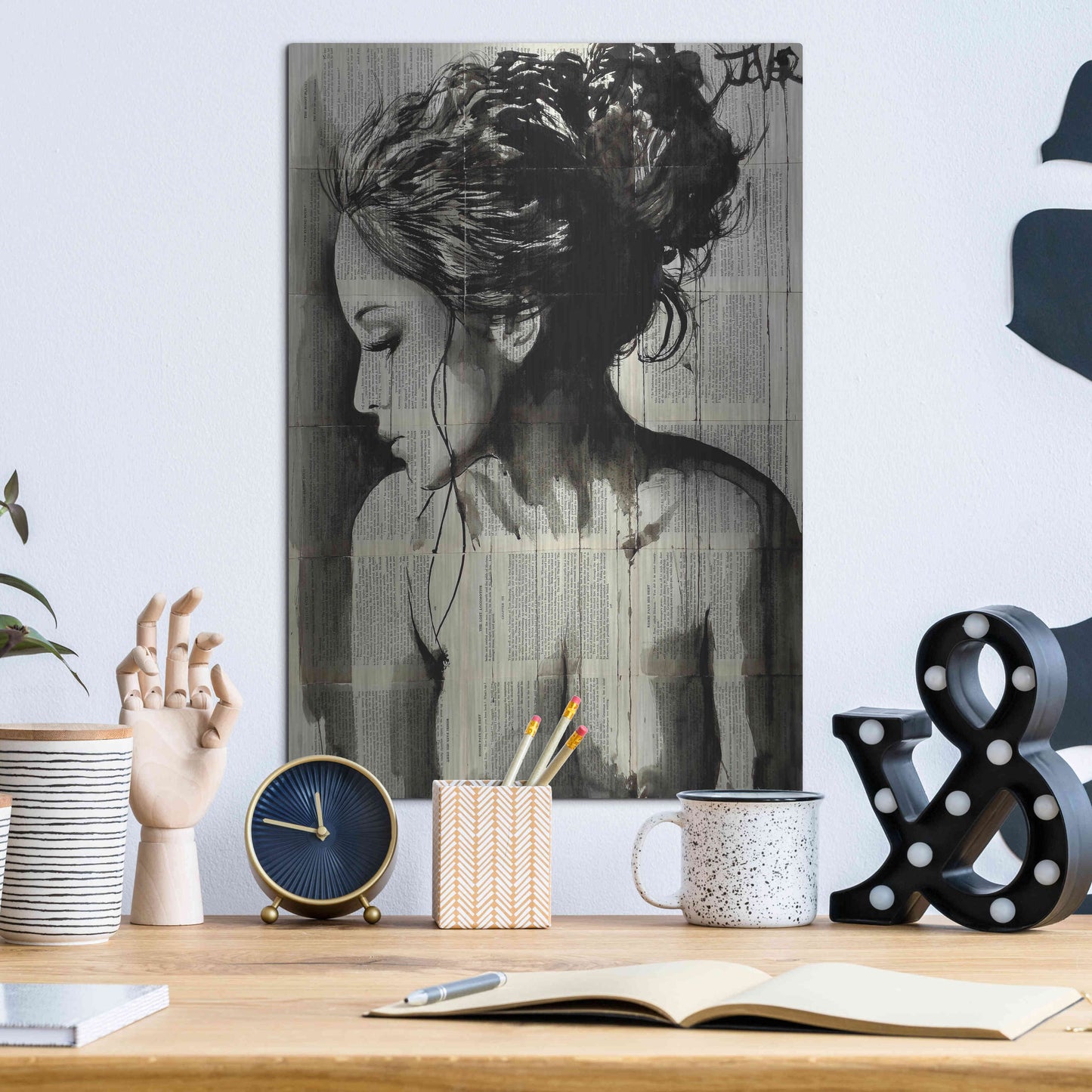 Luxe Metal Art 'Dreamer' by Loui Jover, Metal Wall Art,12x16
