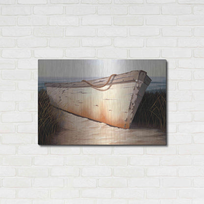 Luxe Metal Art 'White Boat' by Karl Soderlund, Metal Wall Art,36x24