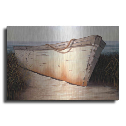 Luxe Metal Art 'White Boat' by Karl Soderlund, Metal Wall Art