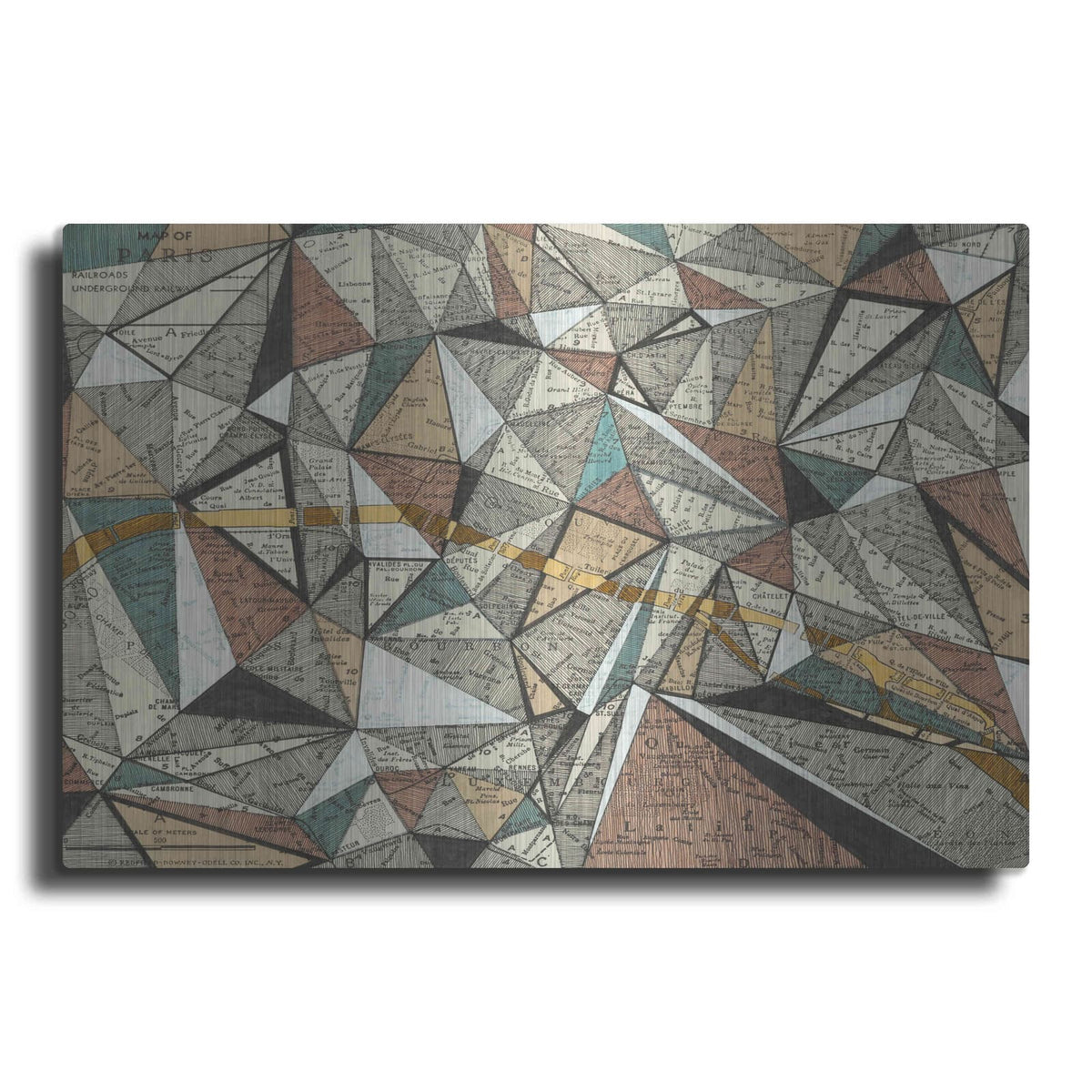 'Modern Map of Paris' by Nikki Galapon – Metal Wall Art