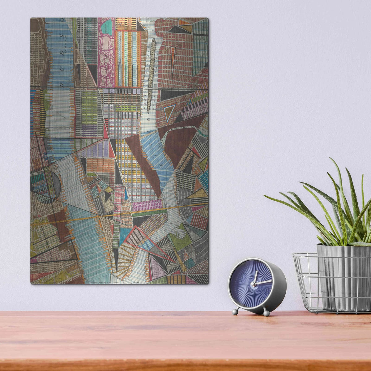 'Modern Map of New York II' by Nikki Galapon – Metal Wall Art, 12x16 room view
