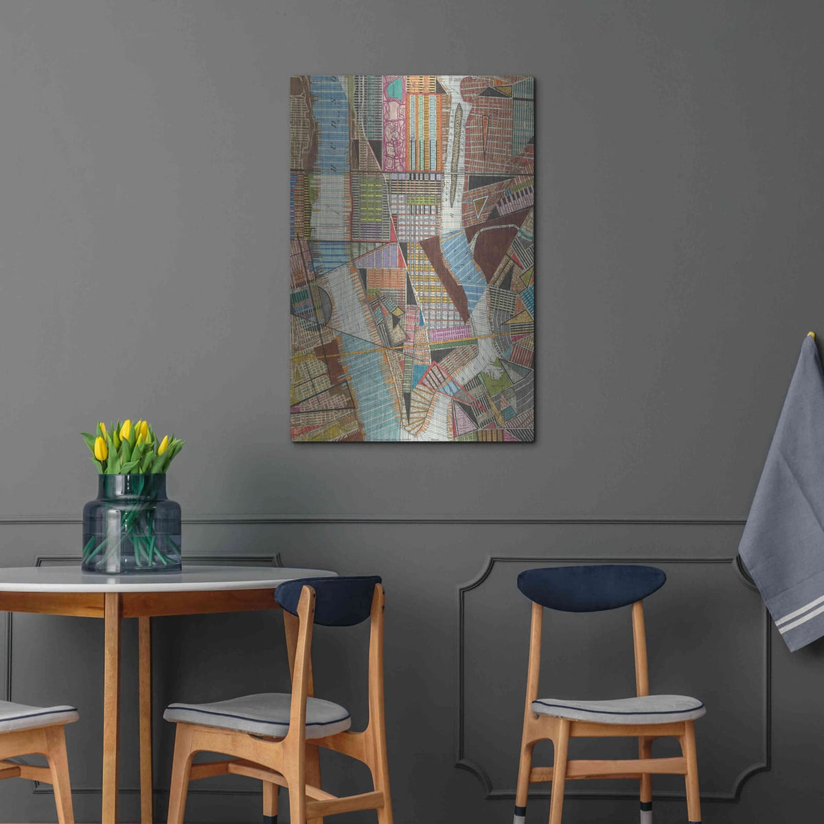 'Modern Map of New York II' by Nikki Galapon – Metal Wall Art, 24x36 room view