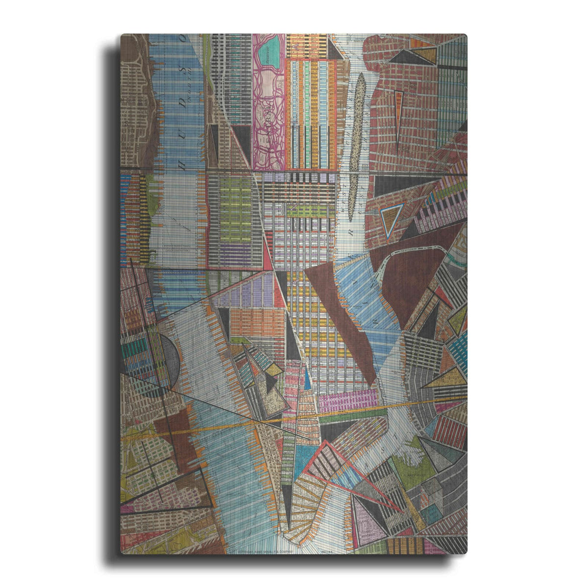 'Modern Map of New York II' by Nikki Galapon – Metal Wall Art