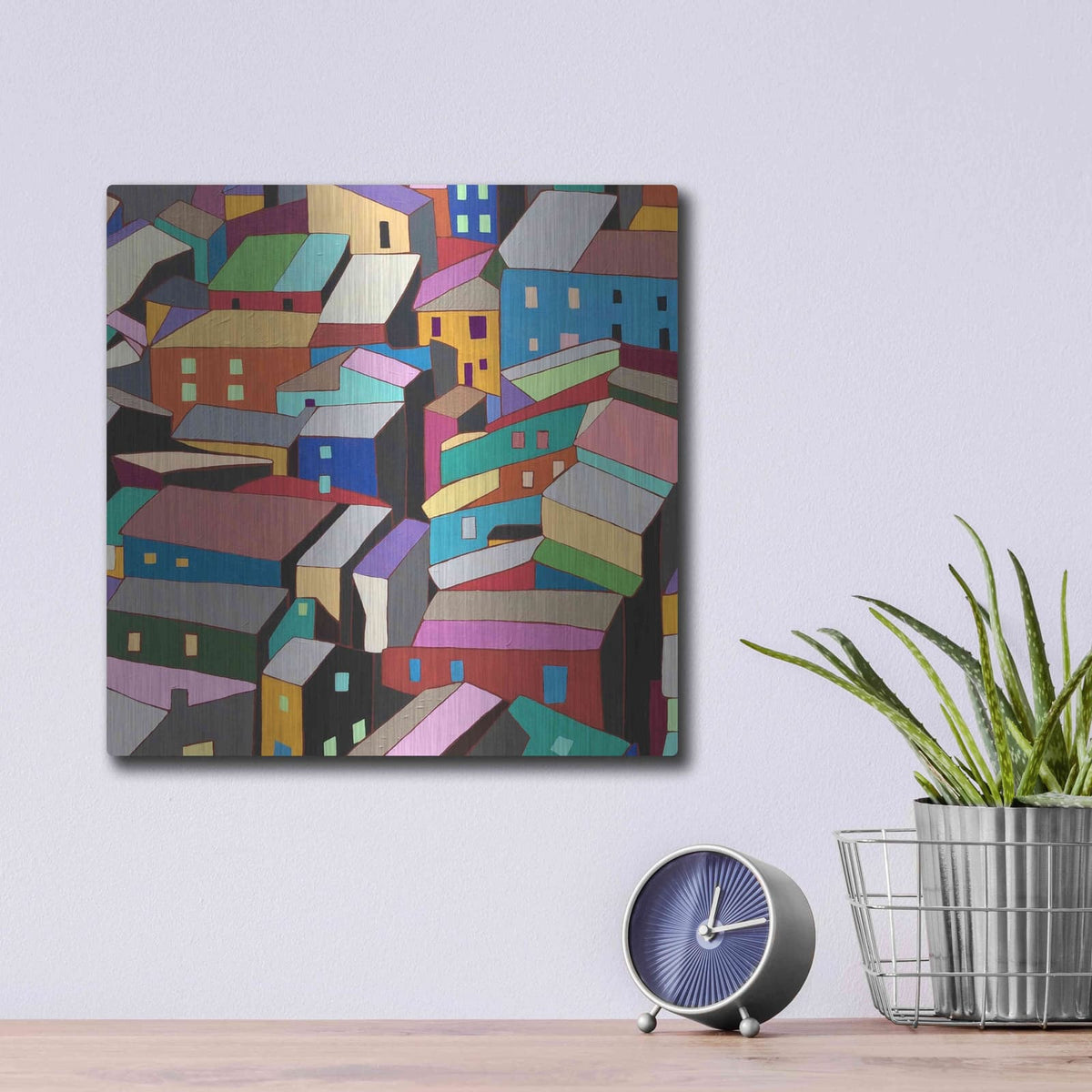 'Rooftops I' by Nikki Galapon – Metal Wall Art, 12x12 room view