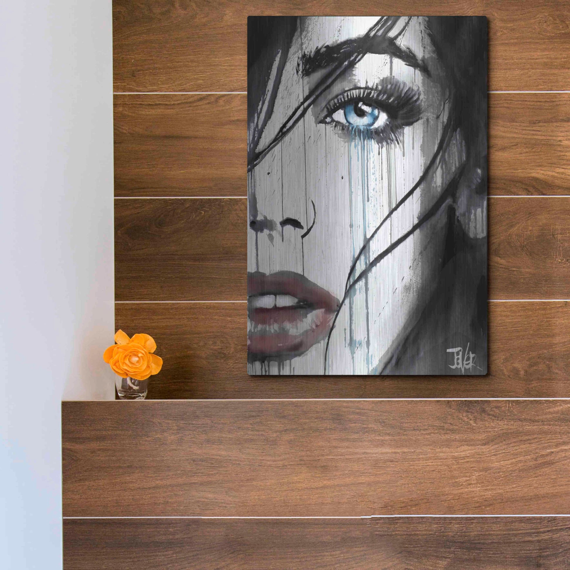 Luxe Metal Art 'It Happens' by Loui Jover, Metal Wall Art,12x16