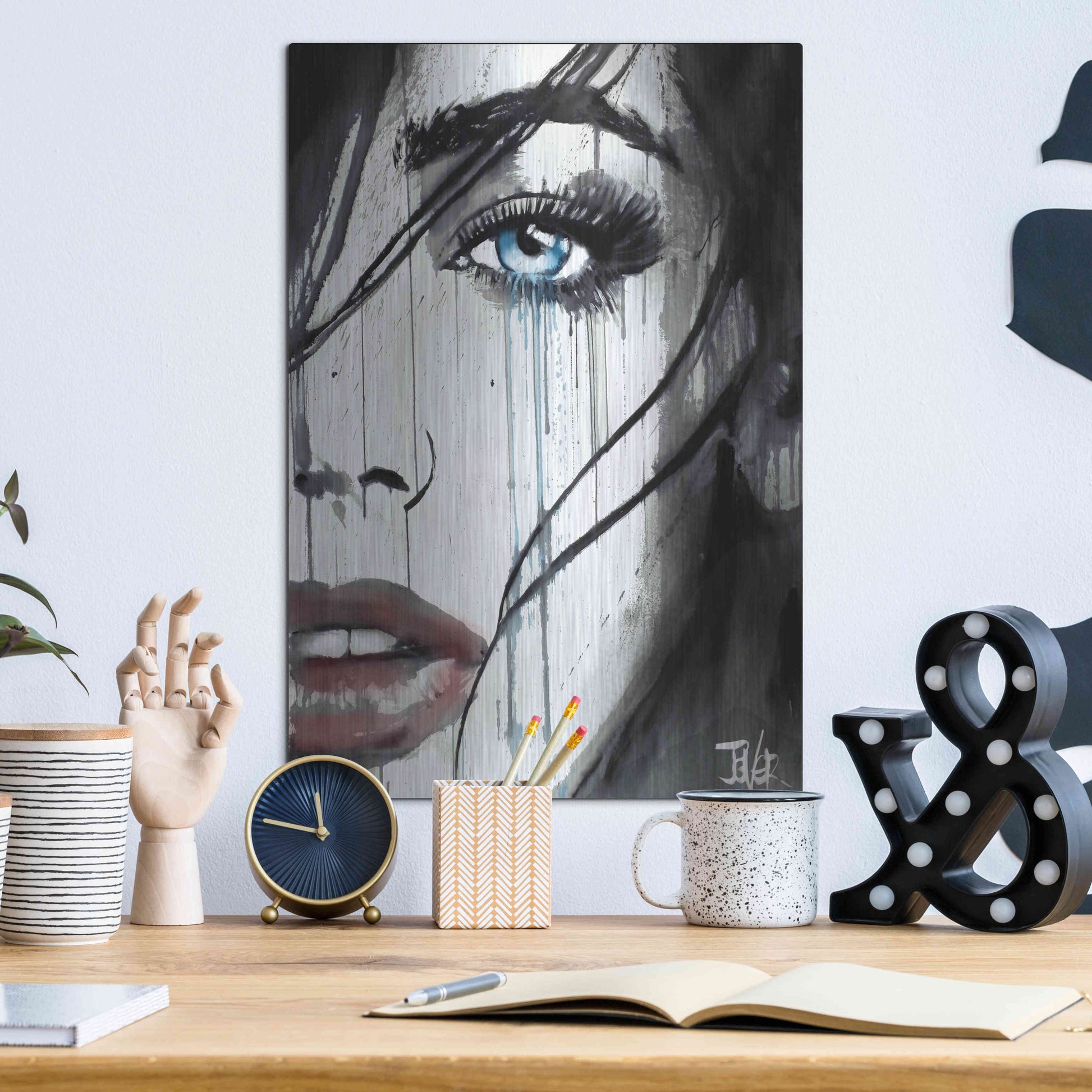 Luxe Metal Art 'It Happens' by Loui Jover, Metal Wall Art,12x16