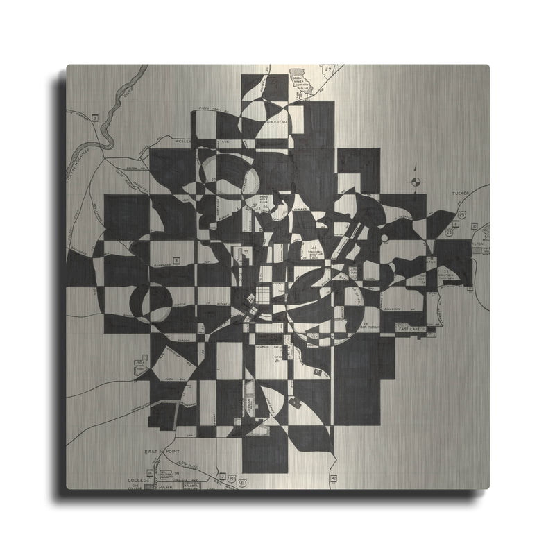 'Modern Map of Atlanta' by Nikki Galapon – Metal Wall Art