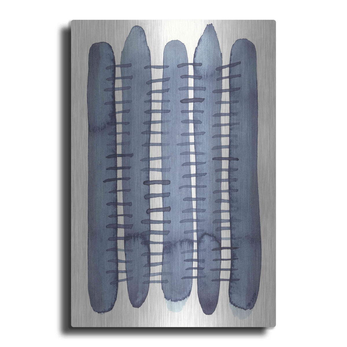 'Indigo Stitchy II' by Nikki Galapon – Metal Wall Art