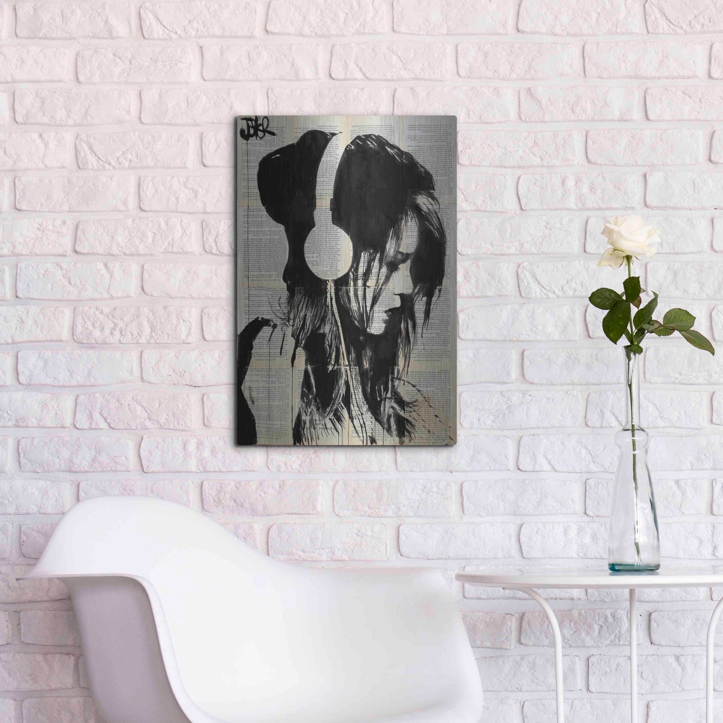 Luxe Metal Art 'Melodies Solace' by Loui Jover, Metal Wall Art,16x24