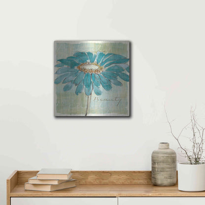 Luxe Metal Art 'Spa Daisies I' by Chris Paschke, Metal Wall Art,12x12
