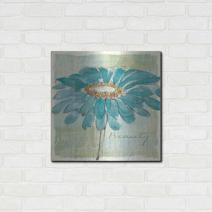 Luxe Metal Art 'Spa Daisies I' by Chris Paschke, Metal Wall Art,24x24