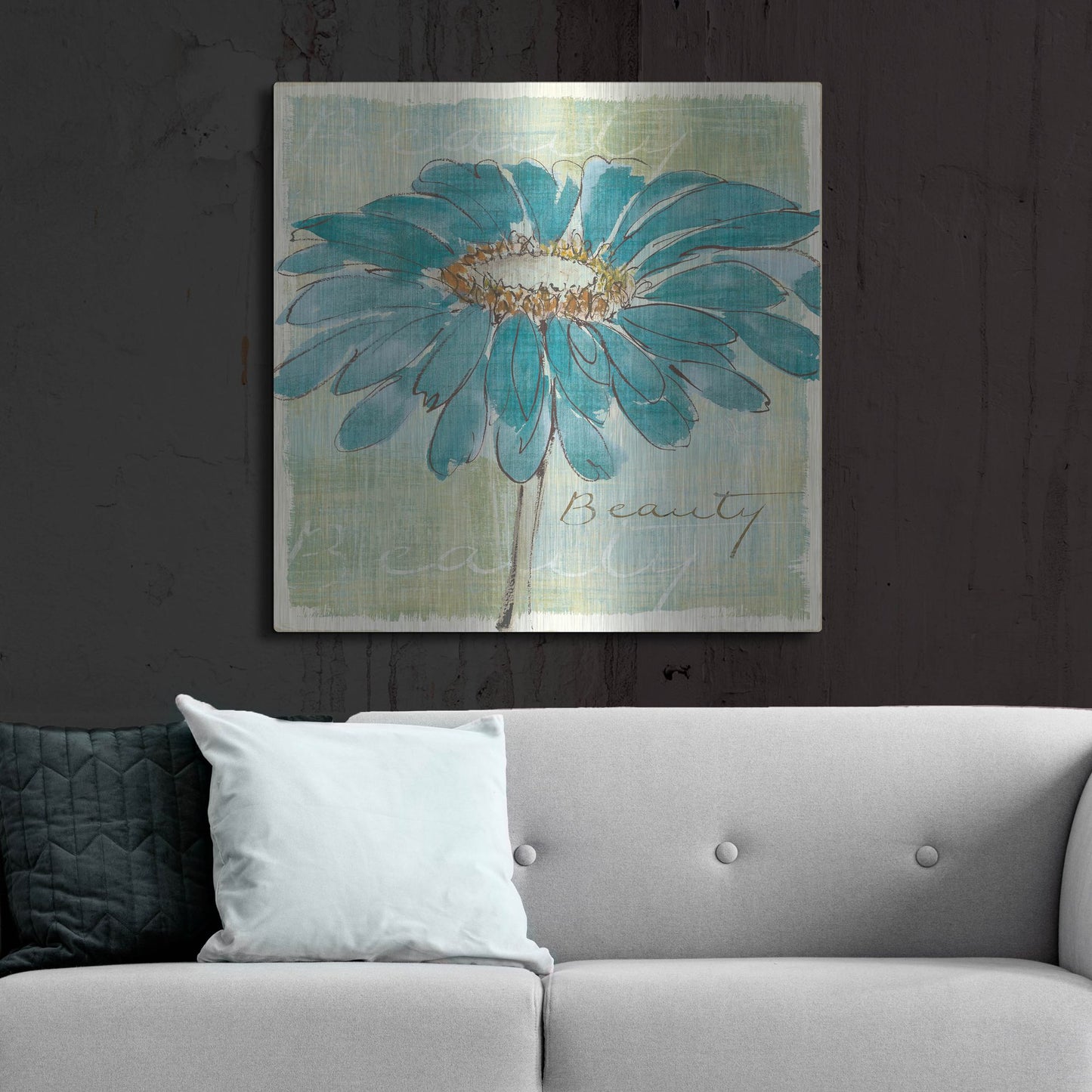 Luxe Metal Art 'Spa Daisies I' by Chris Paschke, Metal Wall Art,36x36